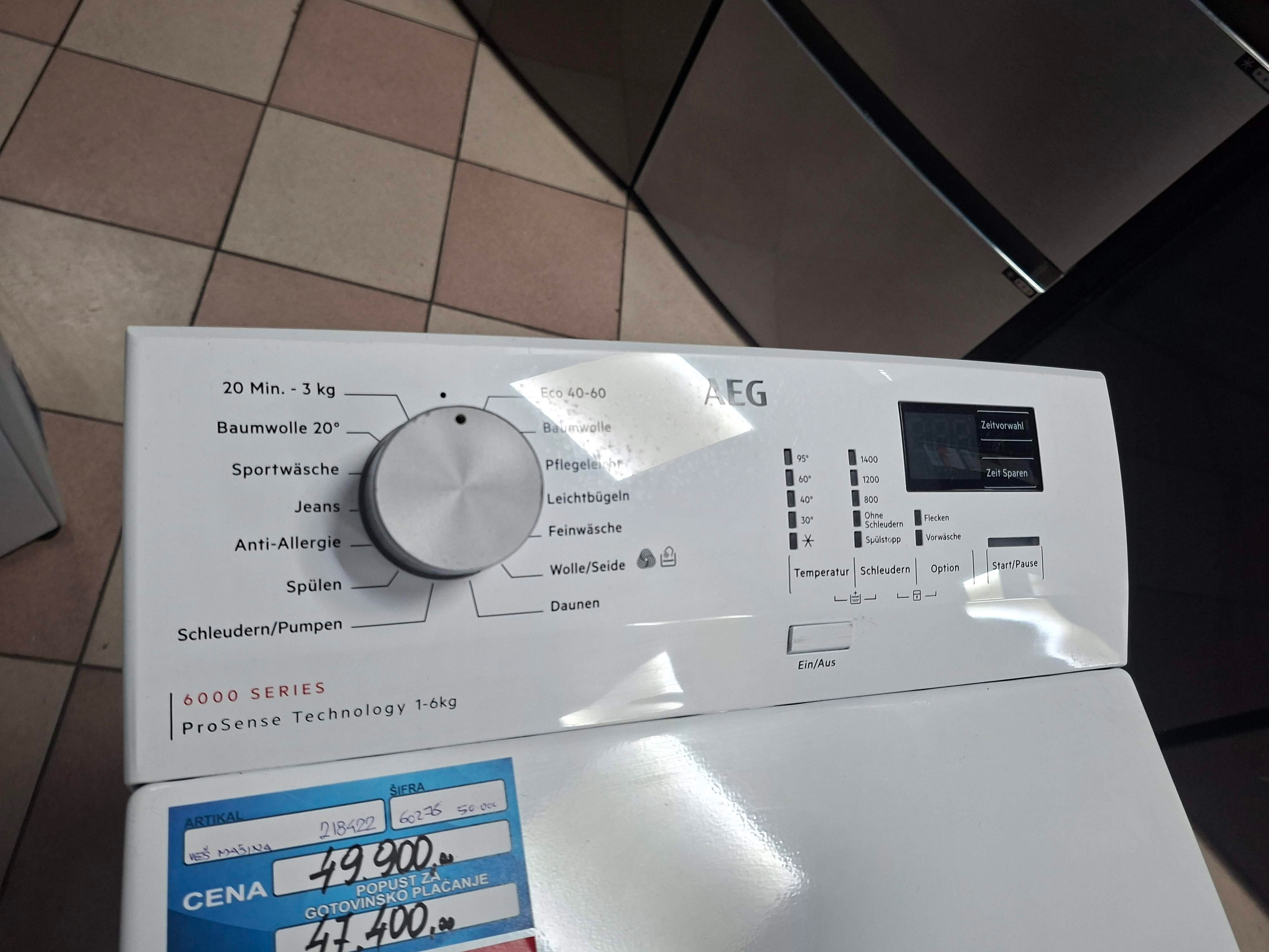 Veš mašina Aeg LTR6A41460 , 6 kg.