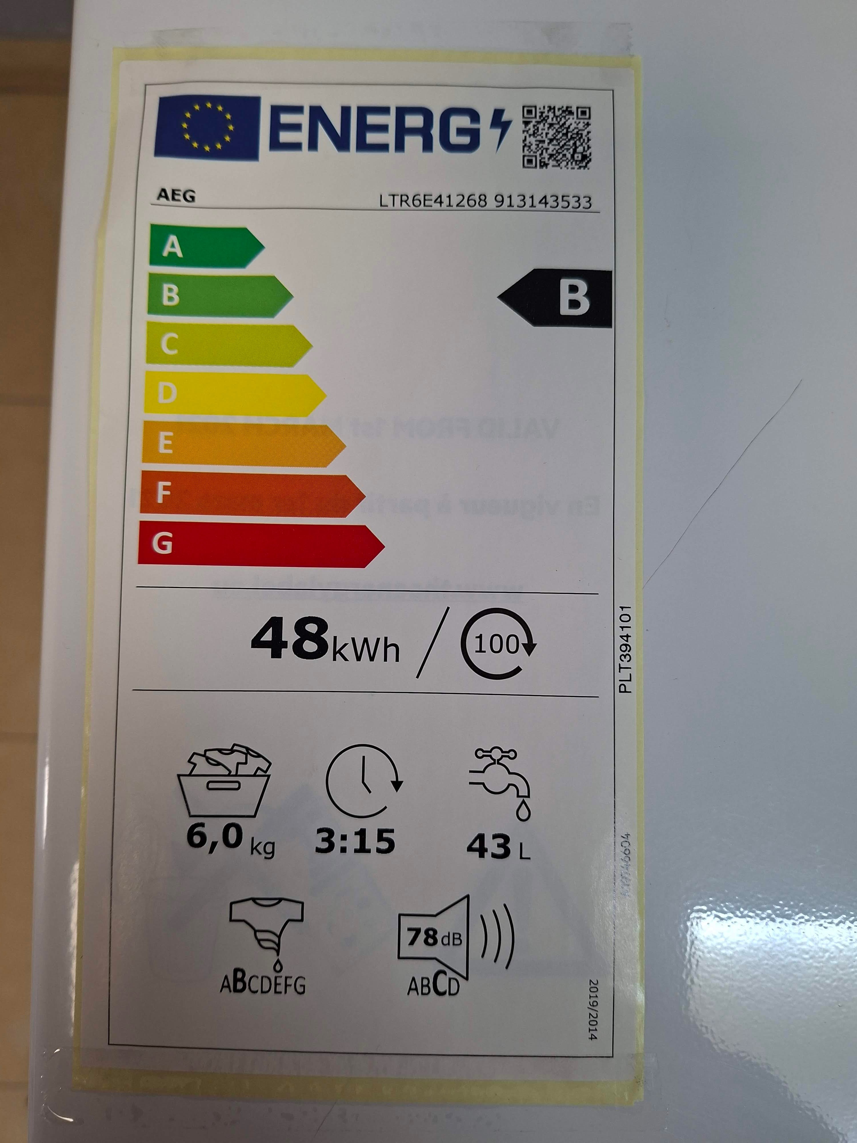 Veš mašina AEG LTR6E41268  , 6 kg.