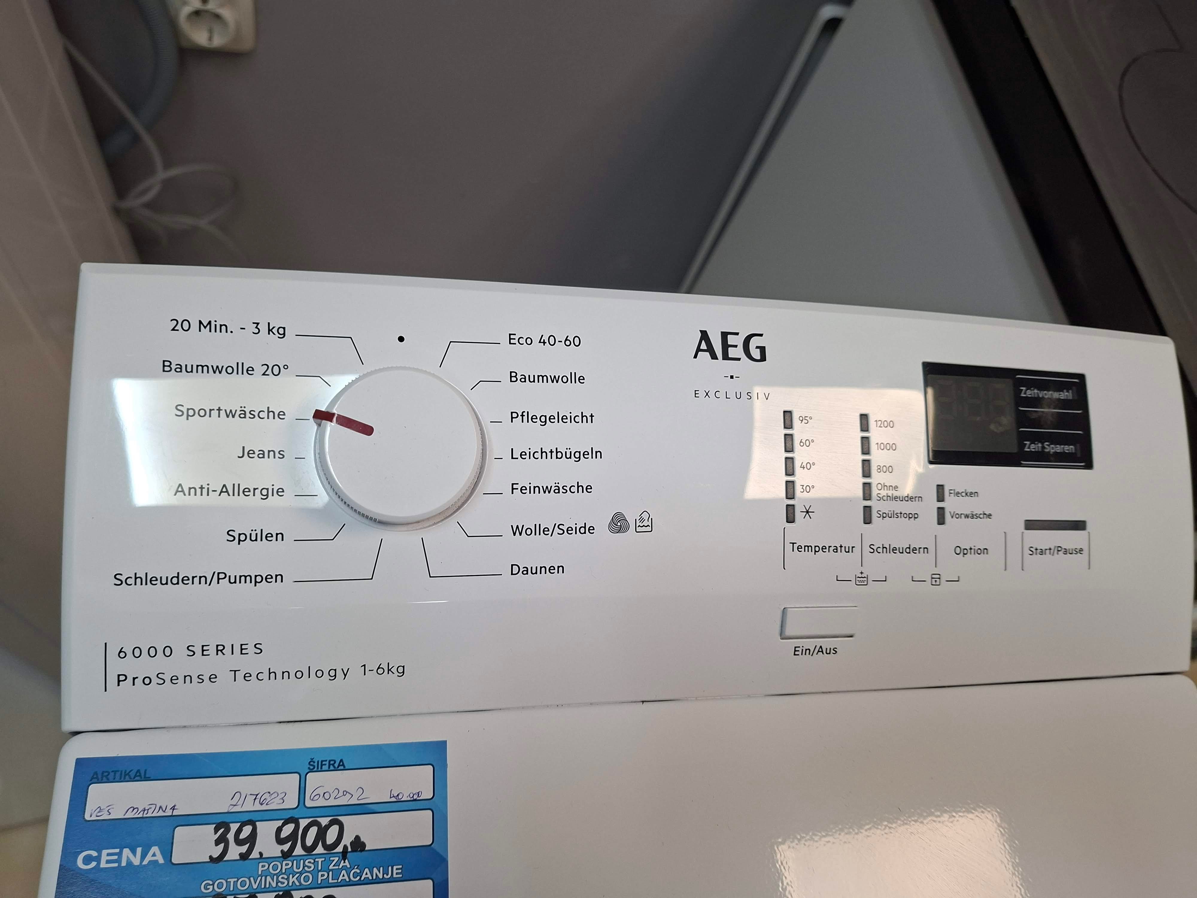 Veš mašina AEG LTR6T4EP3, 6 kg.