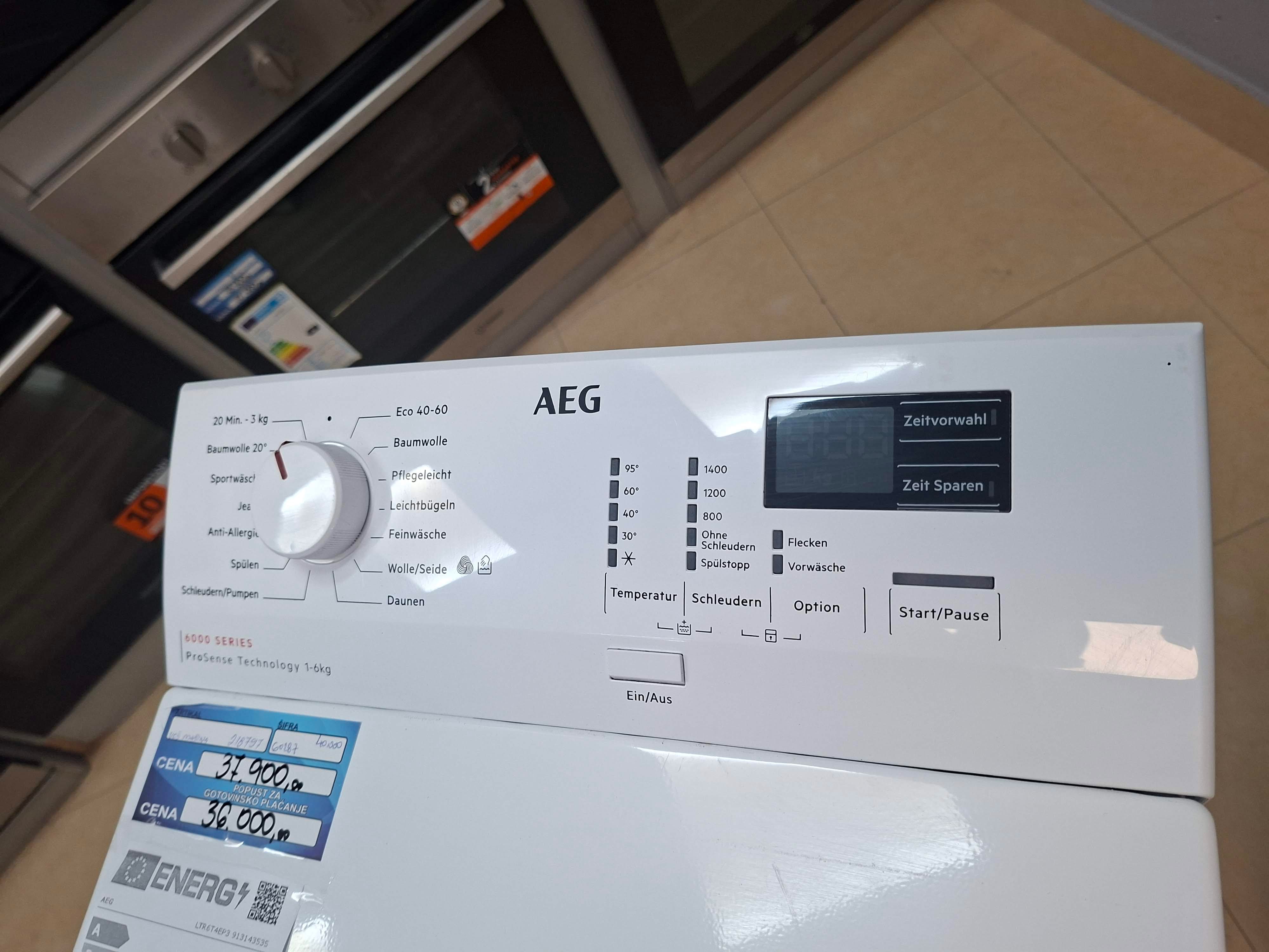 Veš mašina AEG LTR6T4EP3, 6 kg.