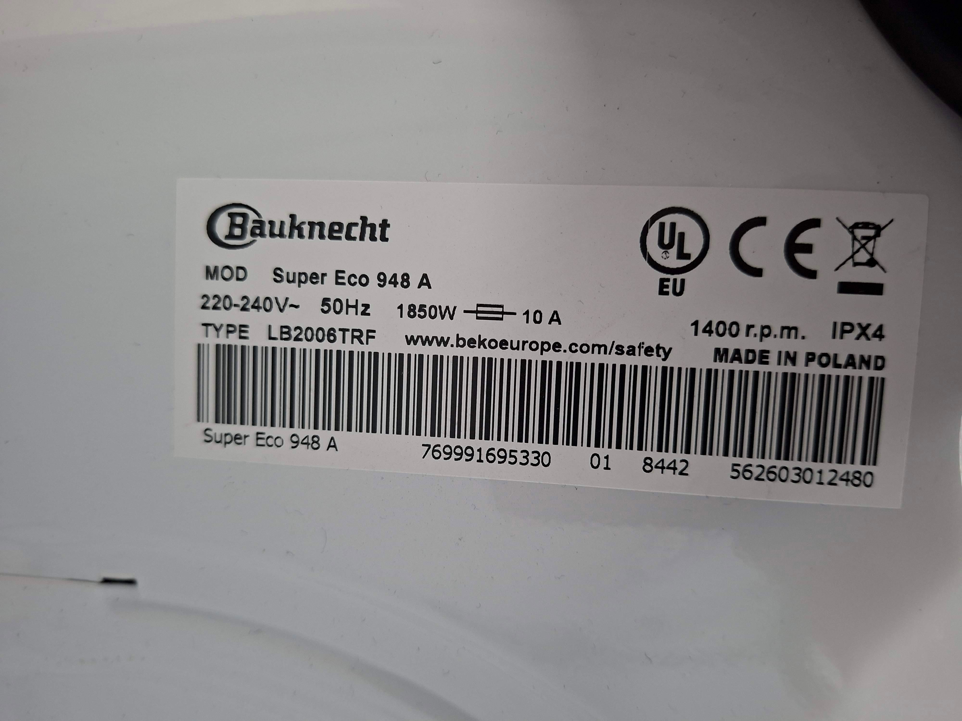 Veš mašina Bauknecht Super Eco 948 A (2), 9 kg