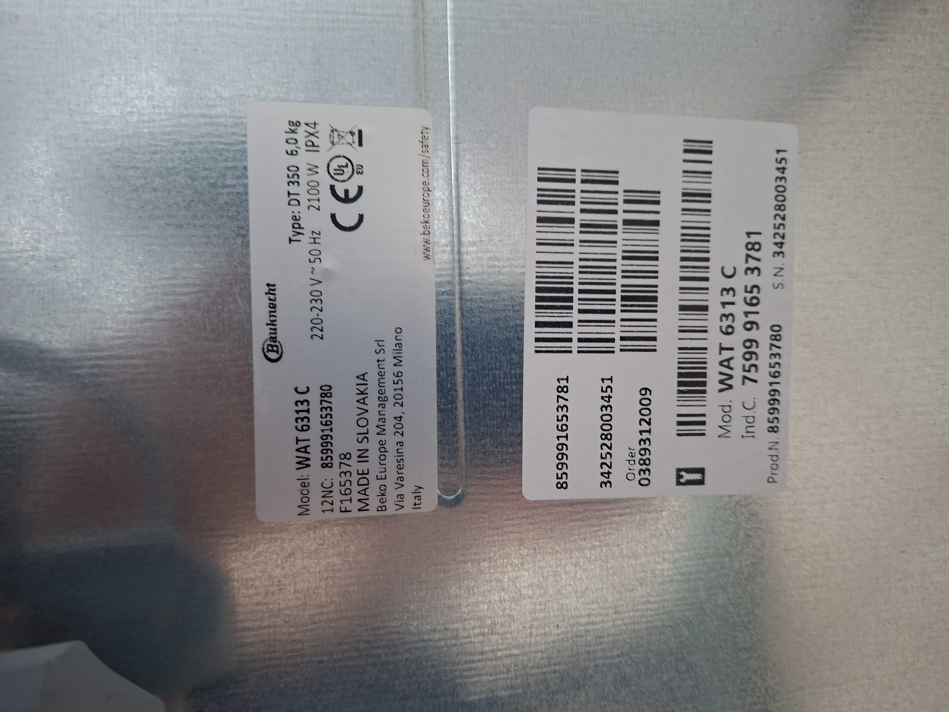 Veš mašina Bauknecht WAT 6313 C, 6 kg