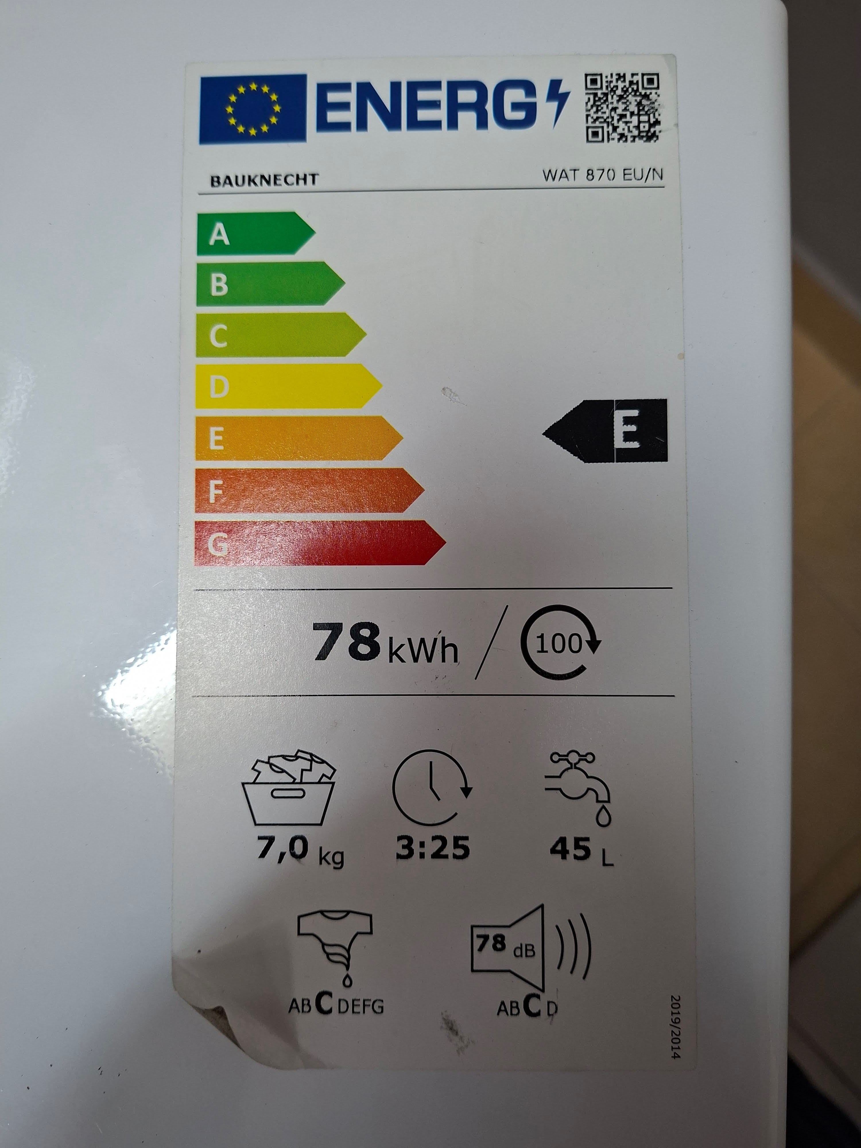 Veš mašina Bauknecht WAT 870 EU/N , 7 kg