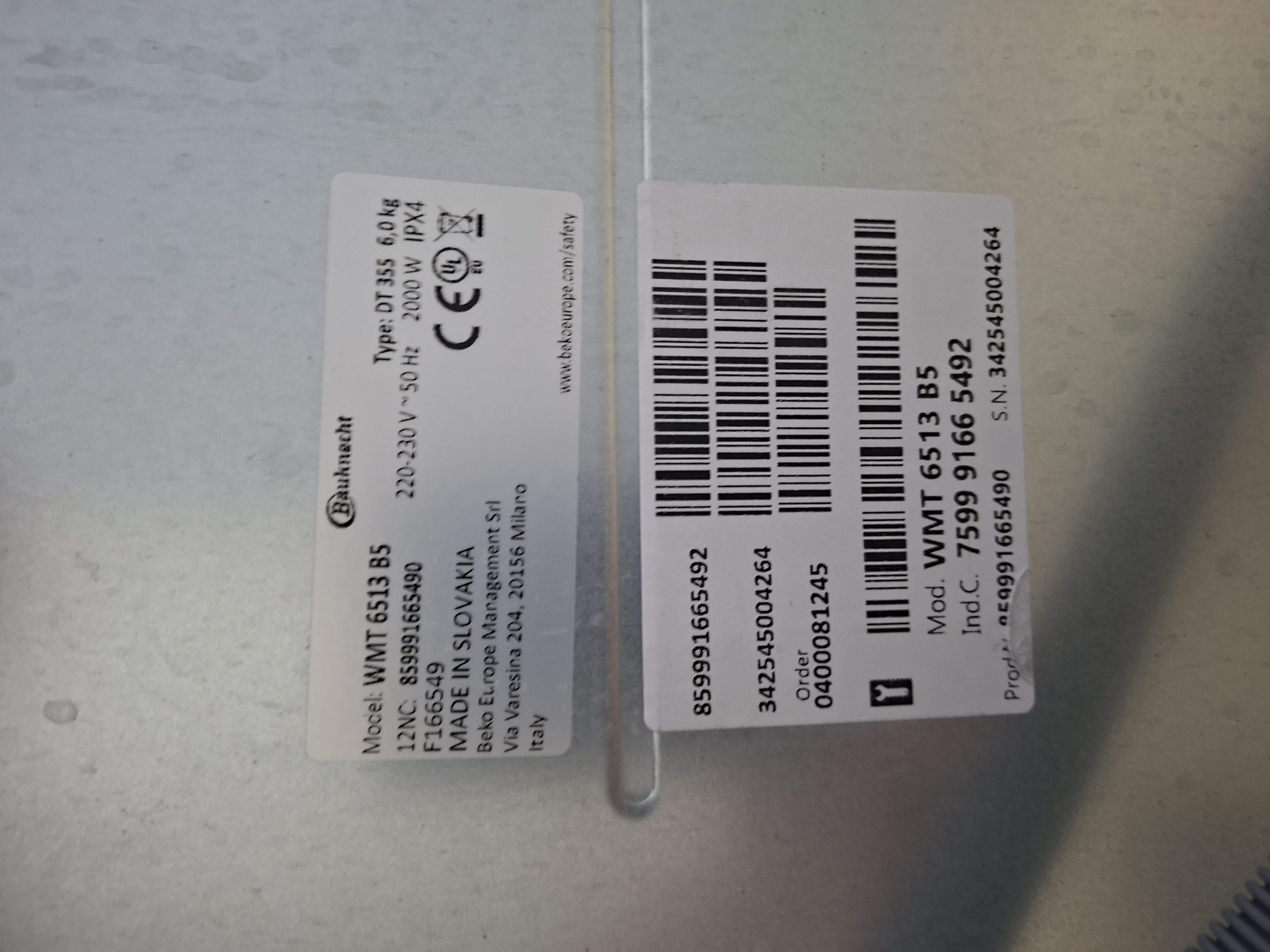 Veš Mašina Bauknecht WMT 6513 B5 , 6 kg