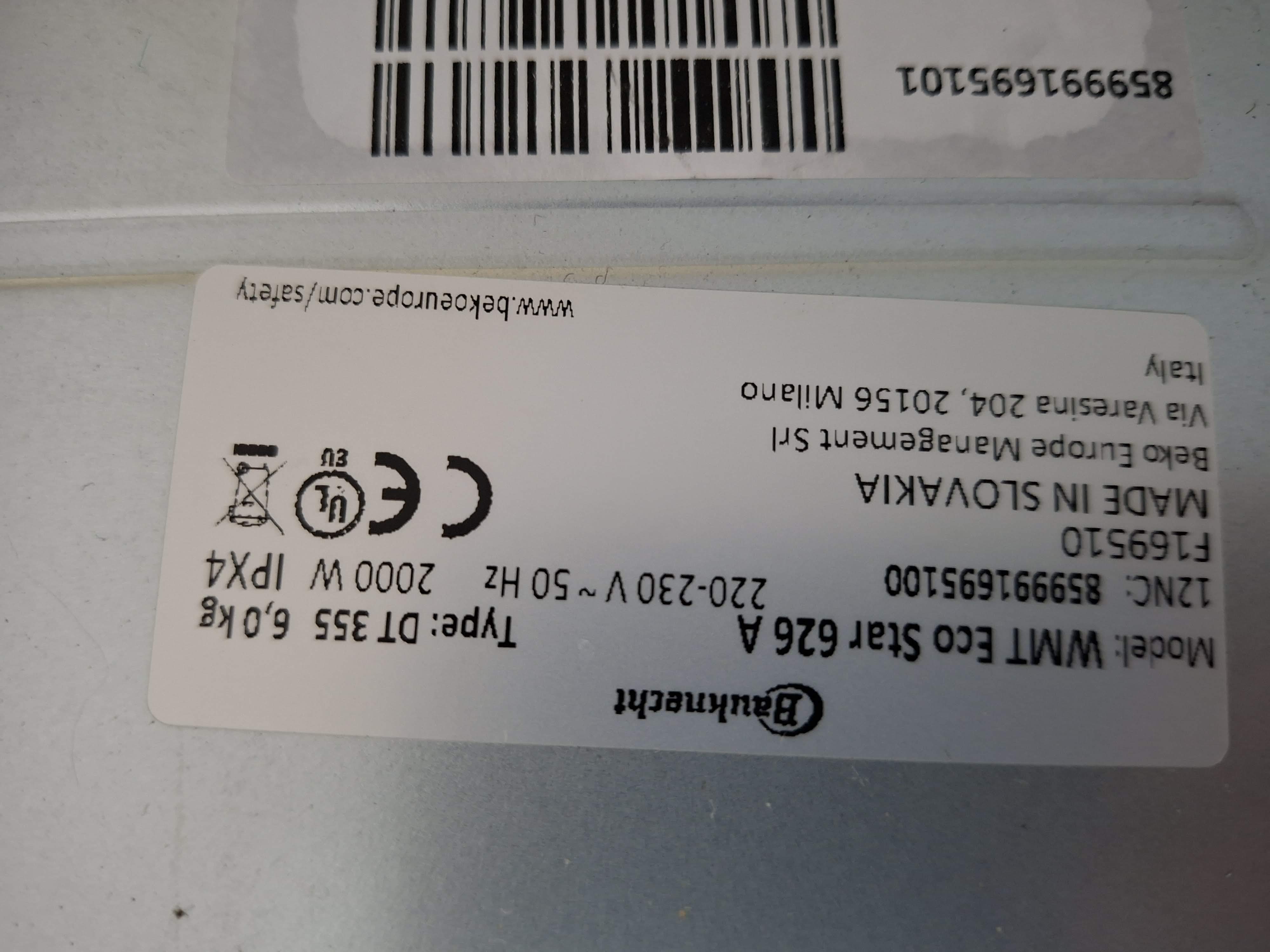 Veš mašina Bauknecht WMT Eco Star 626 A , 6 kg