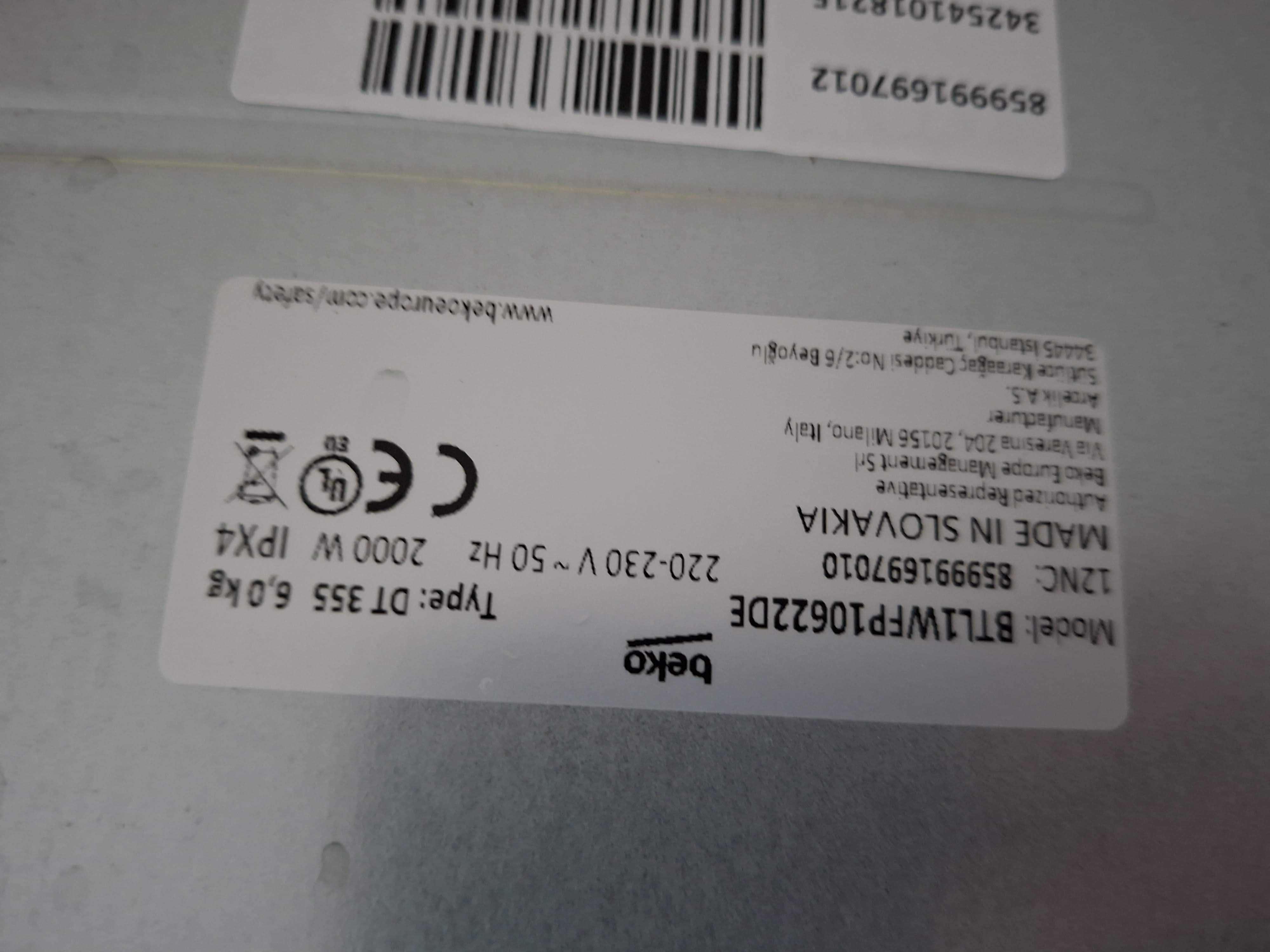 Veš mašina Beko BTL1WFP10622DE, 6kg