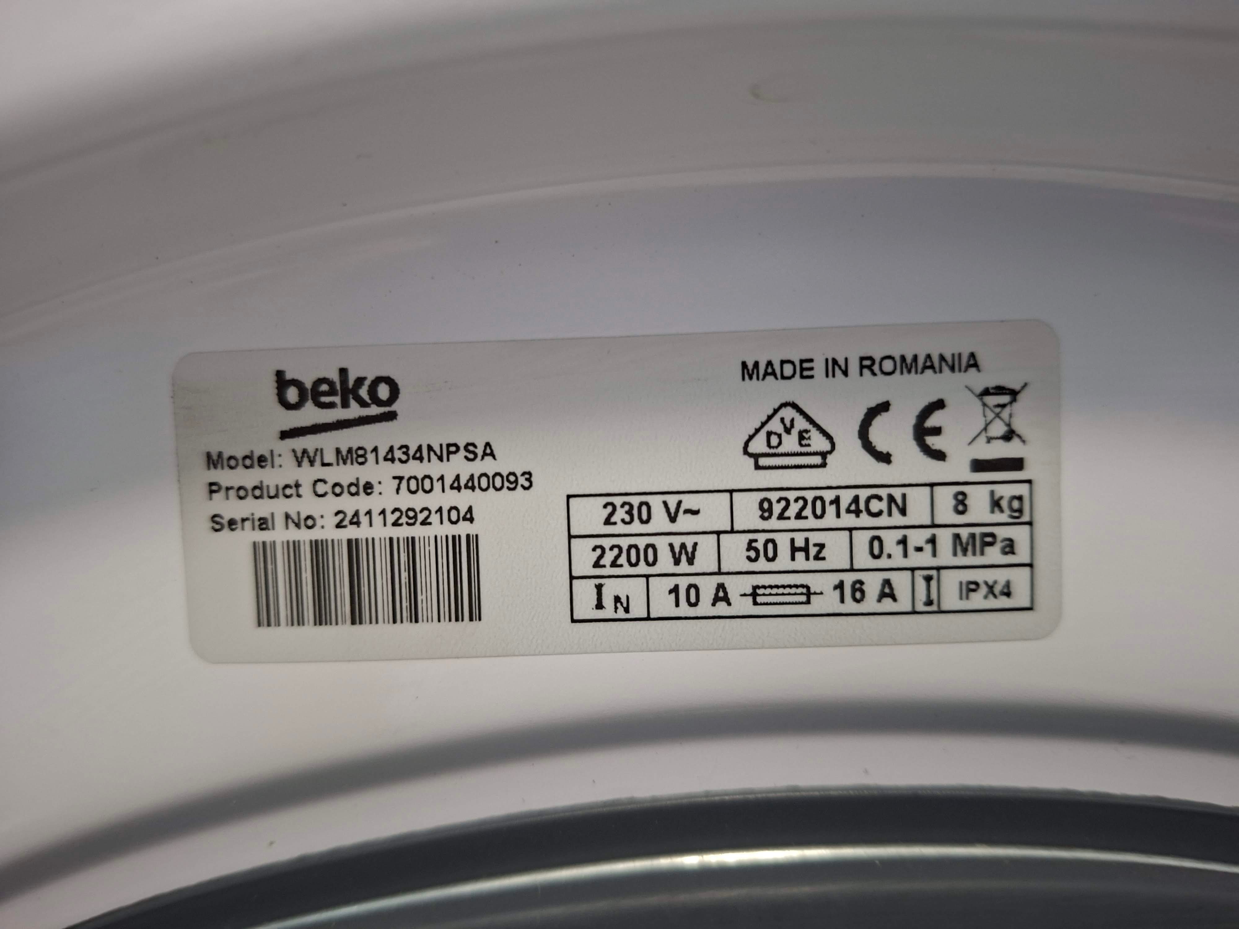 Veš mašina Beko WLM81434NPSA , 8 kg.