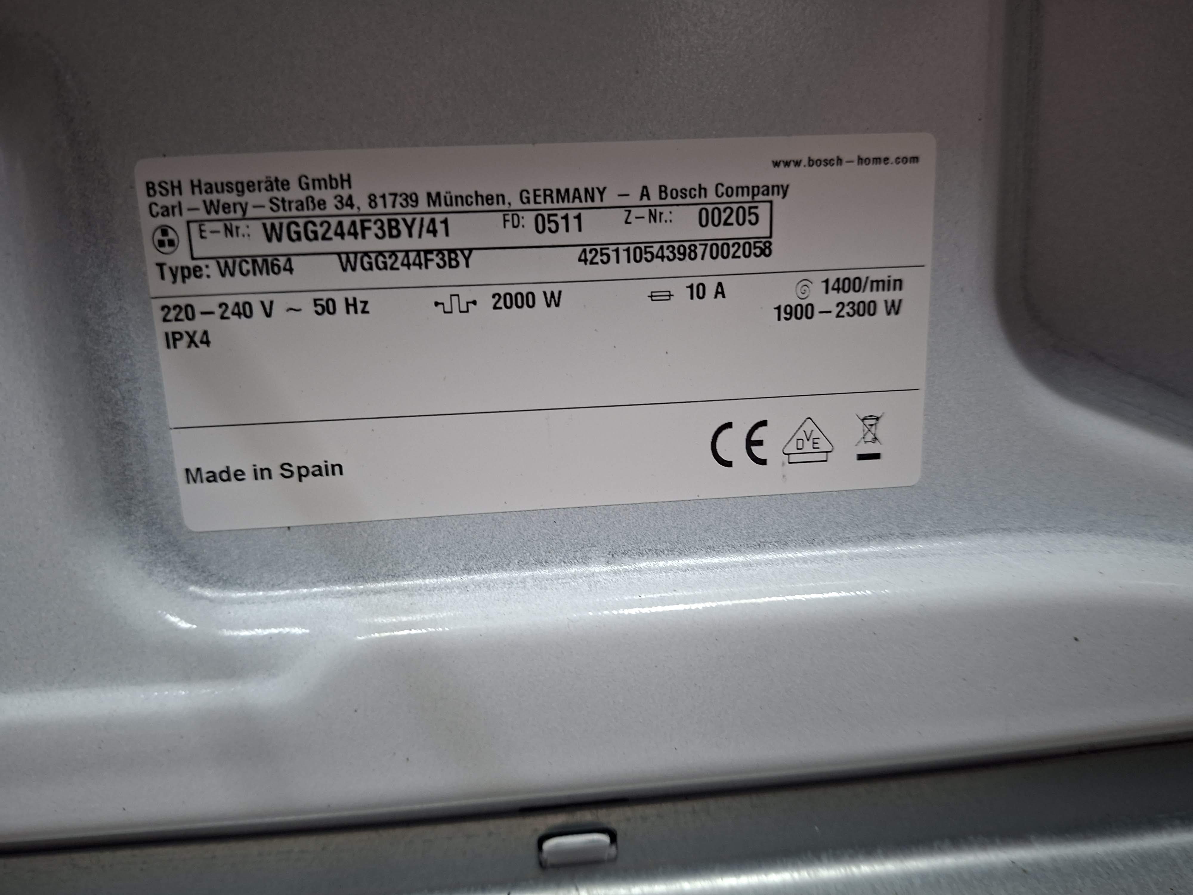 Veš mašina Bosch serija 6 WGG244F3BY ,  9 kg.