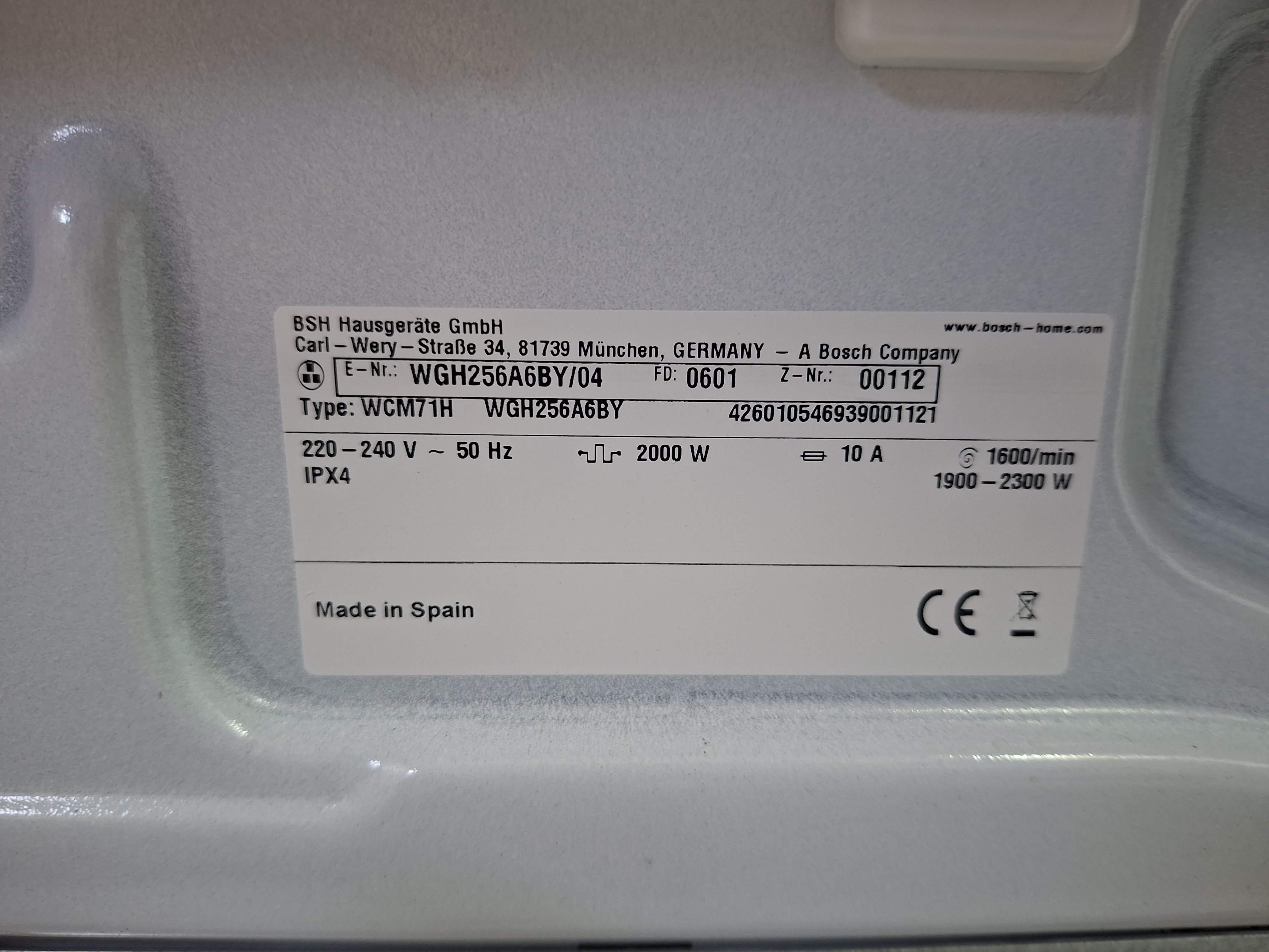 Veš mašina Bosch serija 6 WGH256A6BY ,  10 kg.