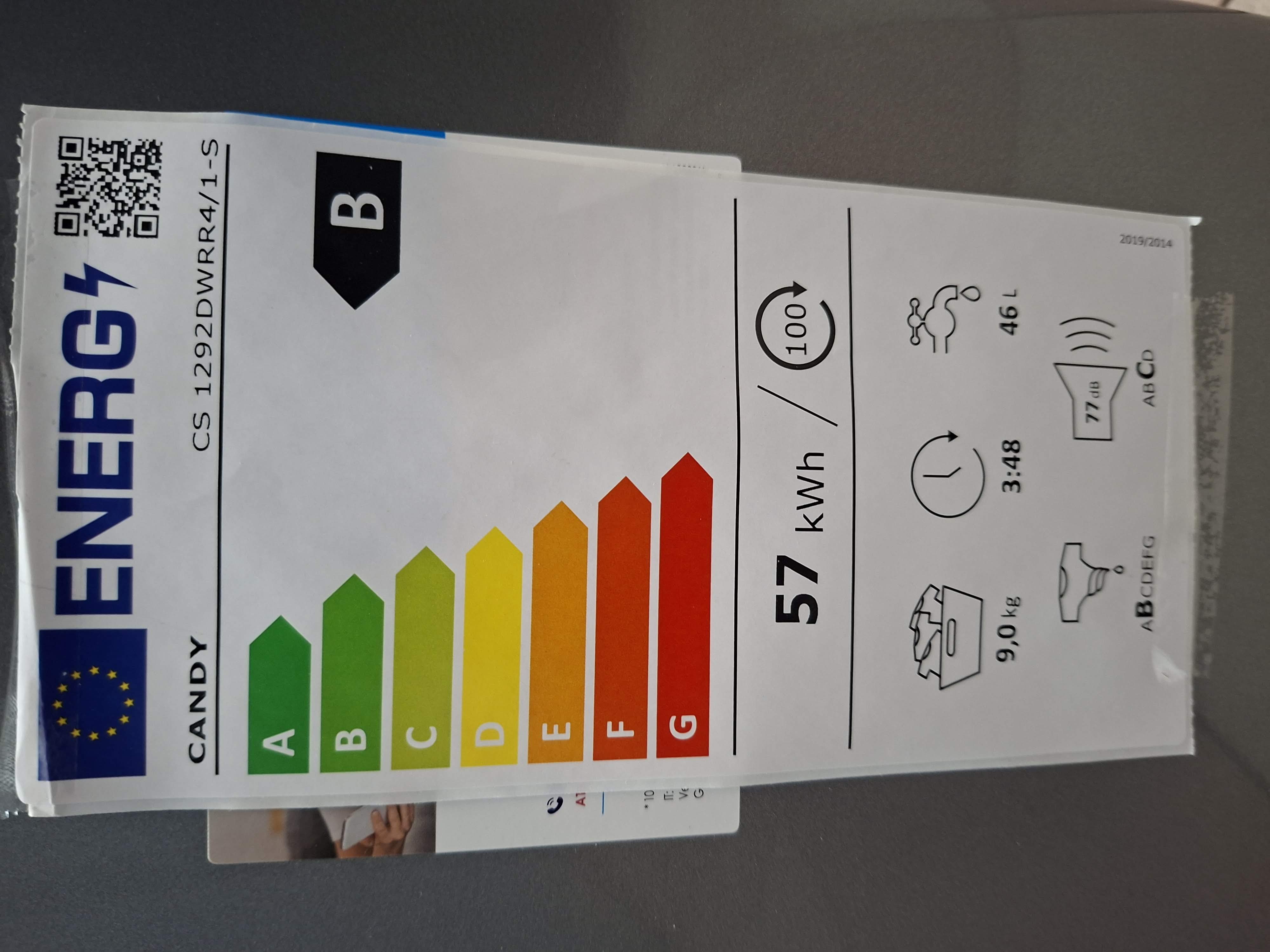 Veš mašina Candy CS 1292DWRR4/1-S , 9 kg.