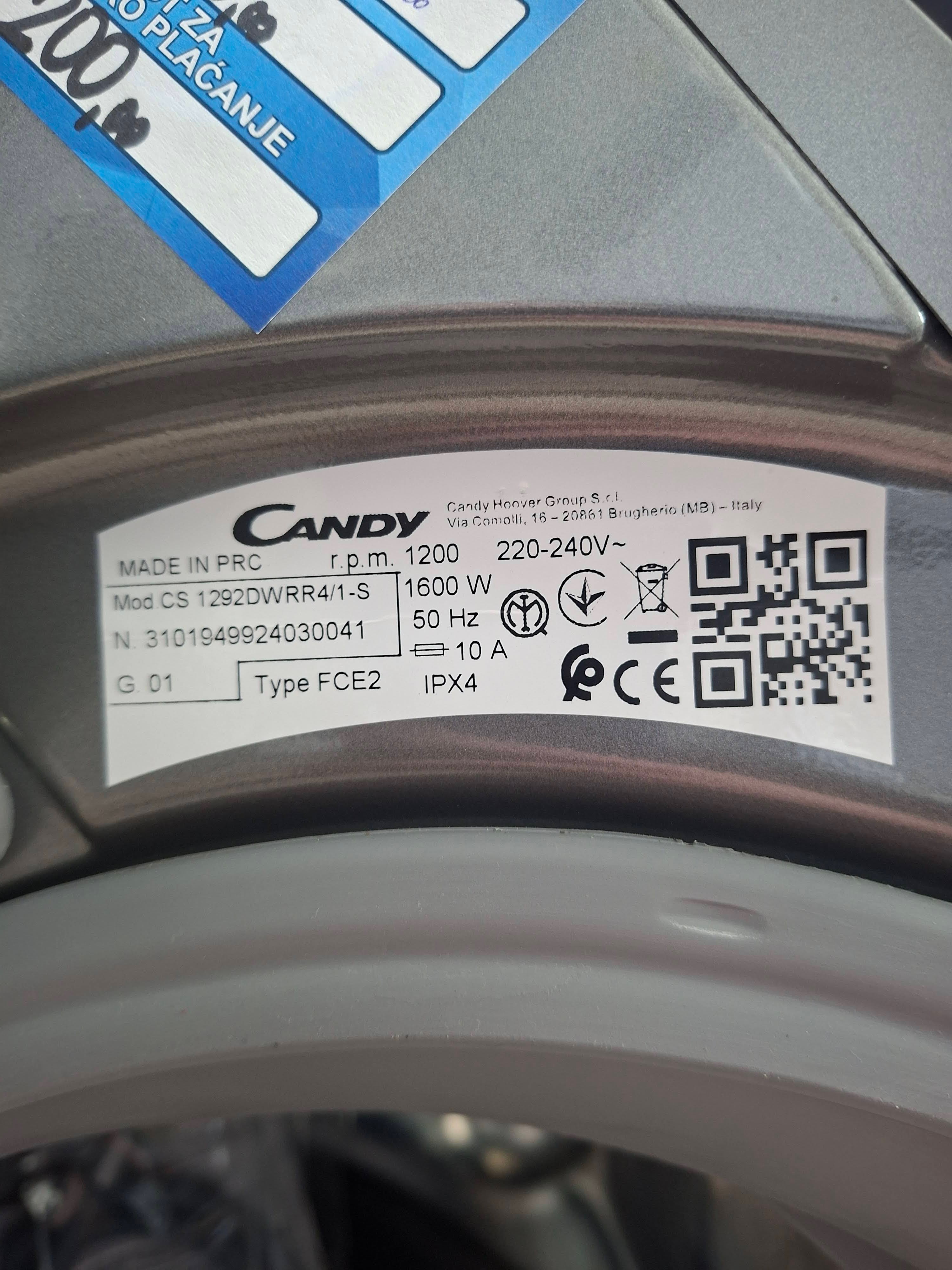 Veš mašina Candy CS 1292DWRR4/1-S , 9 kg.