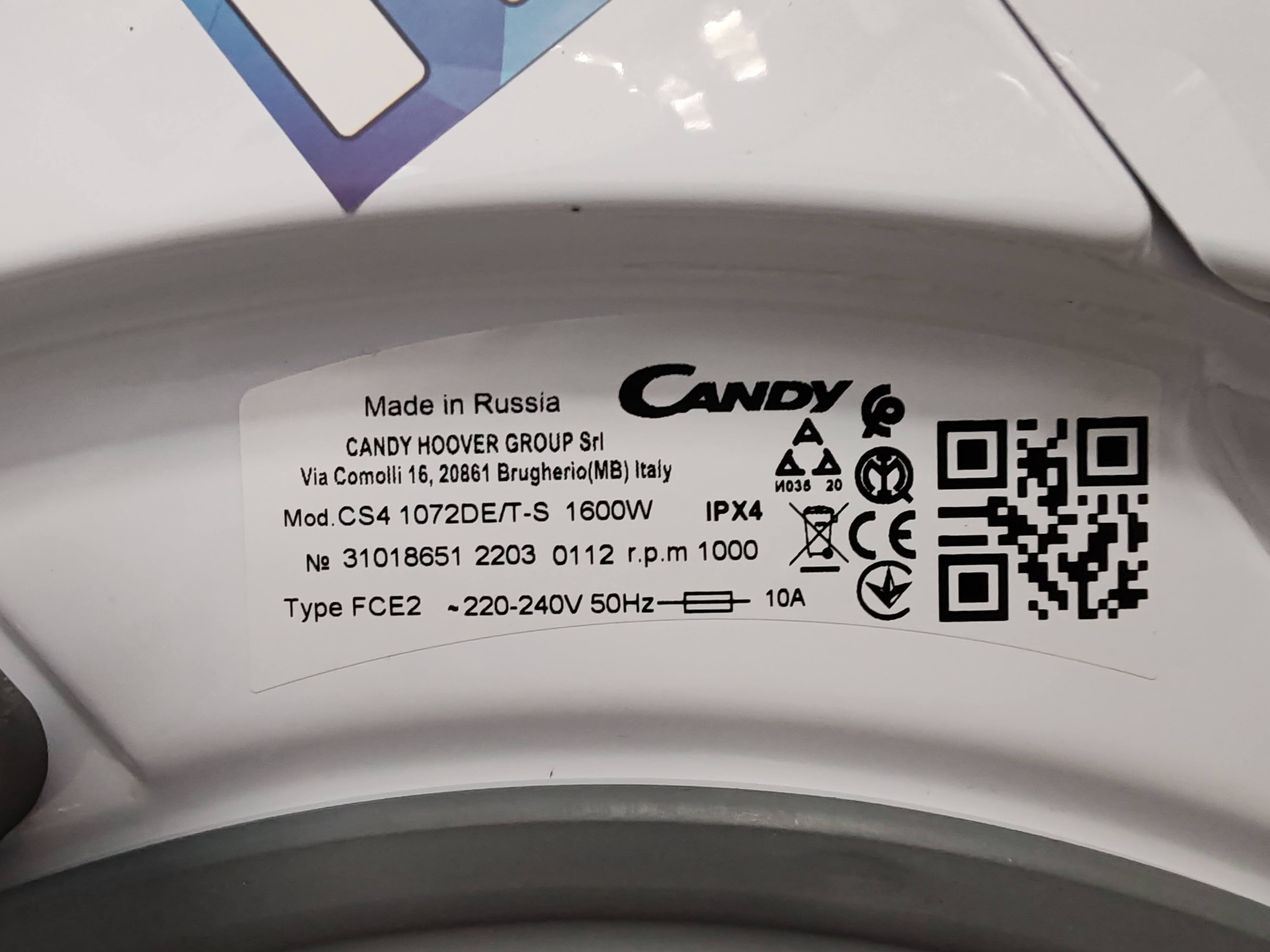 Veš mašina Candy CS4 1072DE/T-S , 7kg, slim