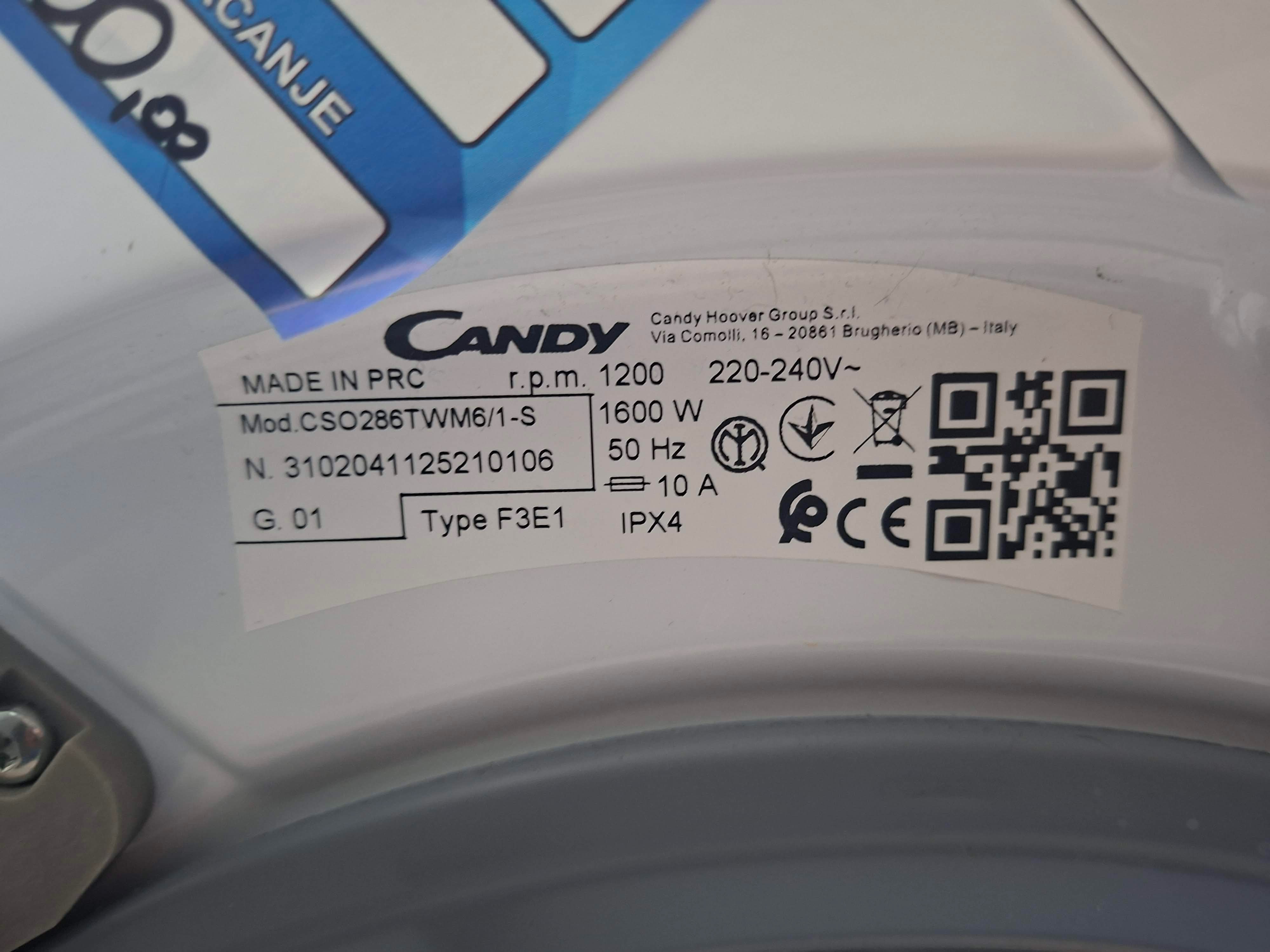 Veš mašina Candy CSO286TWM6/1-S , 8 kg.