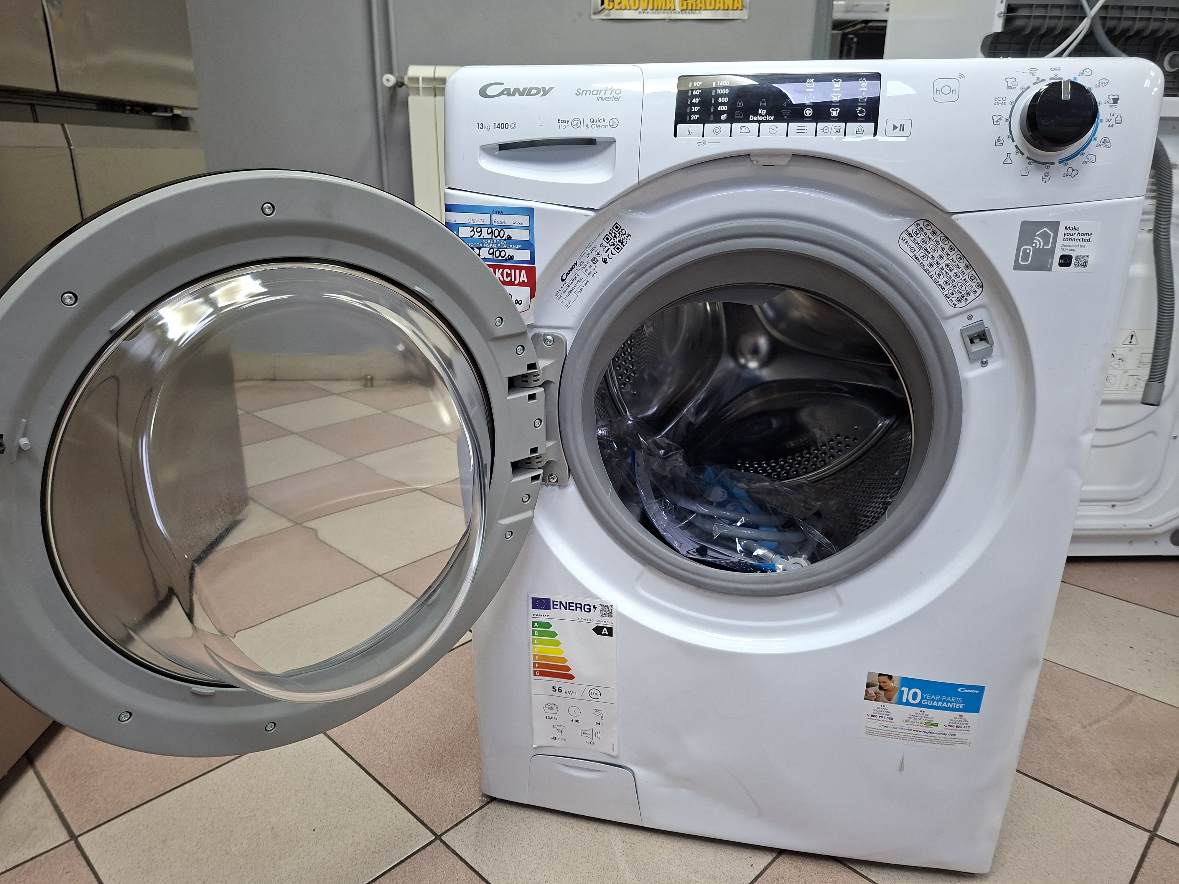 Veš mašina Candy CSO4136TWMB5-S , 13 kg.