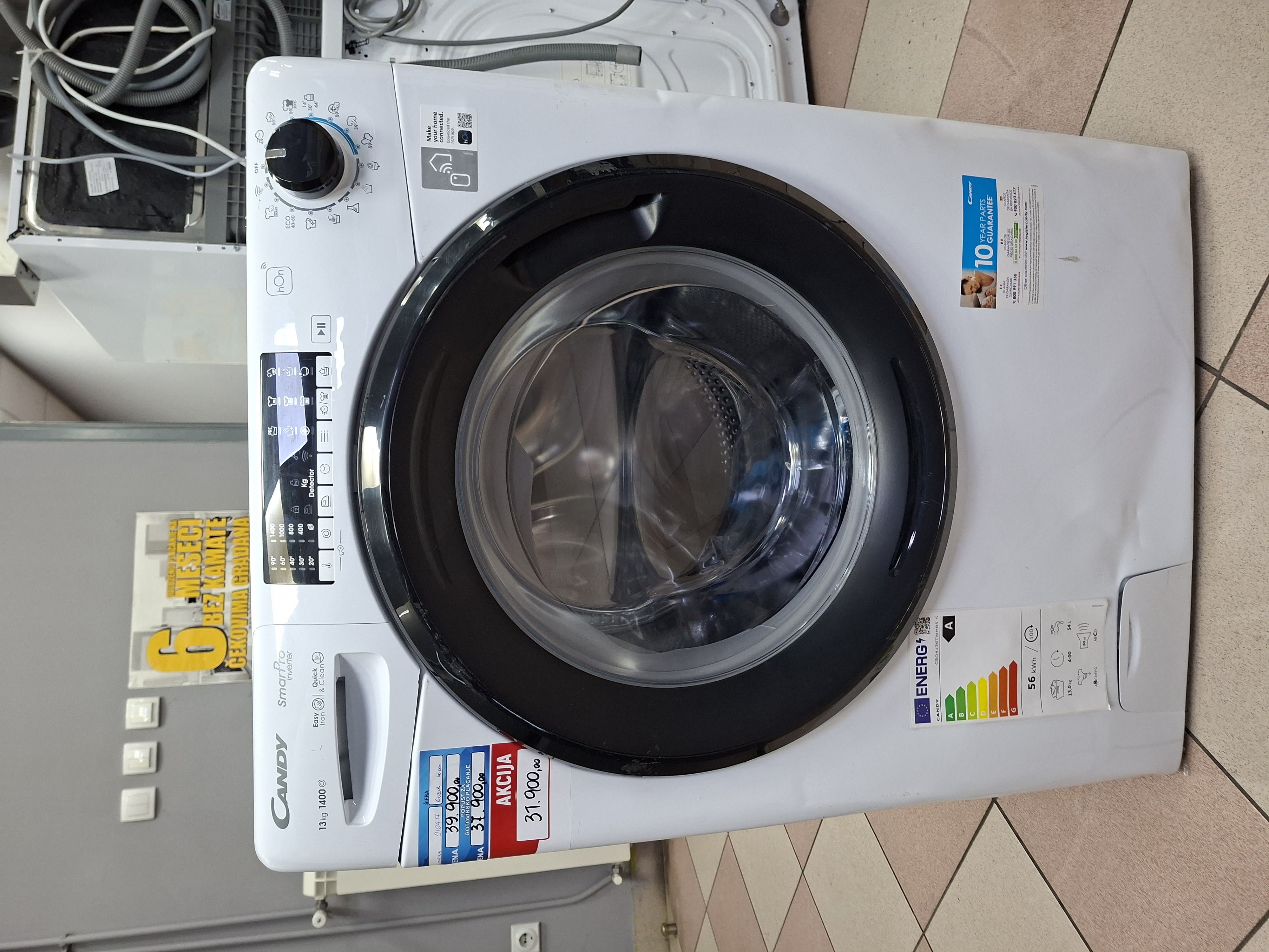 Veš mašina Candy CSO4136TWMB5-S , 13 kg.