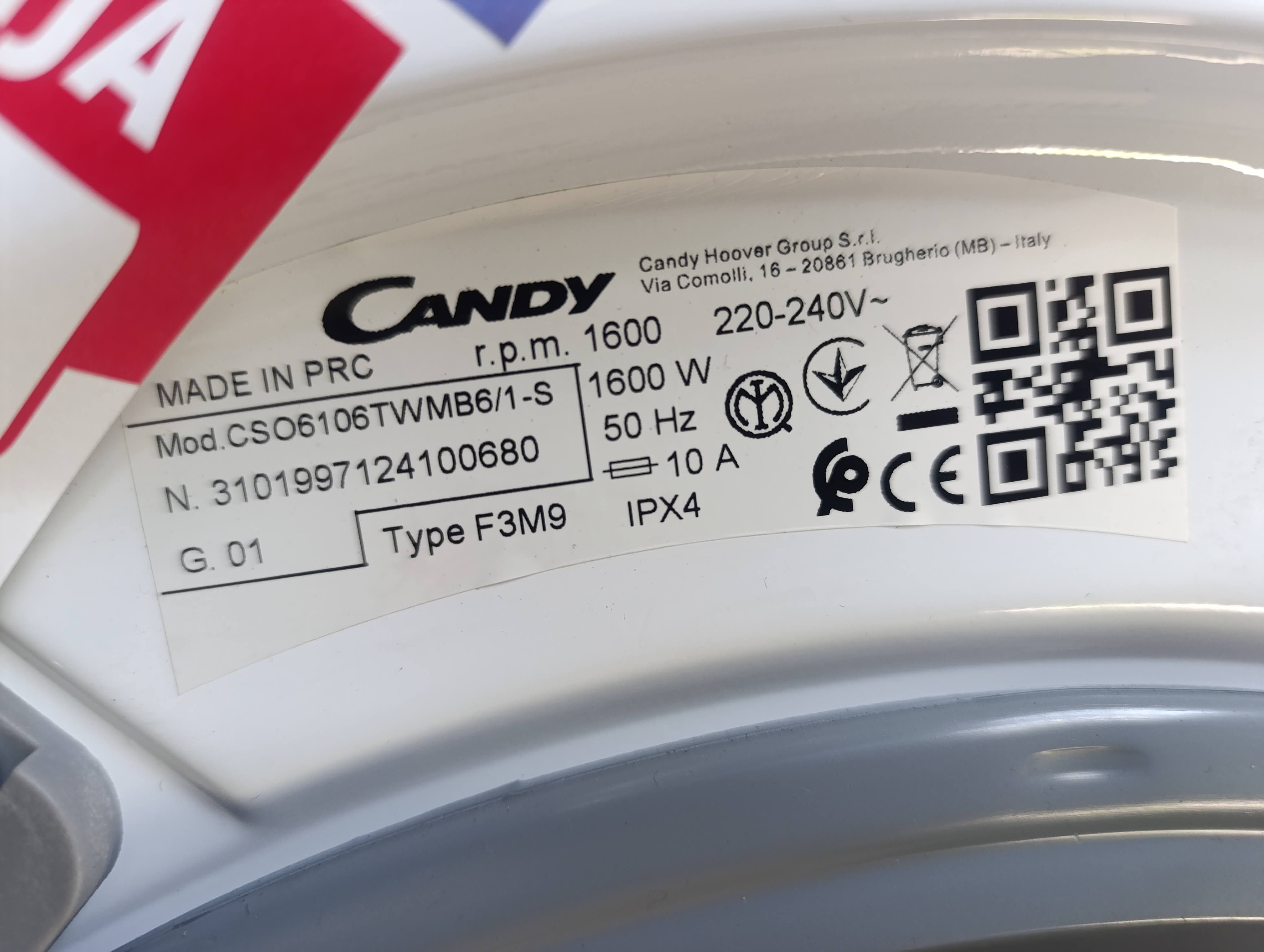 Veš mašina Candy CSO6106TWMB6/1-S , 10 kg.