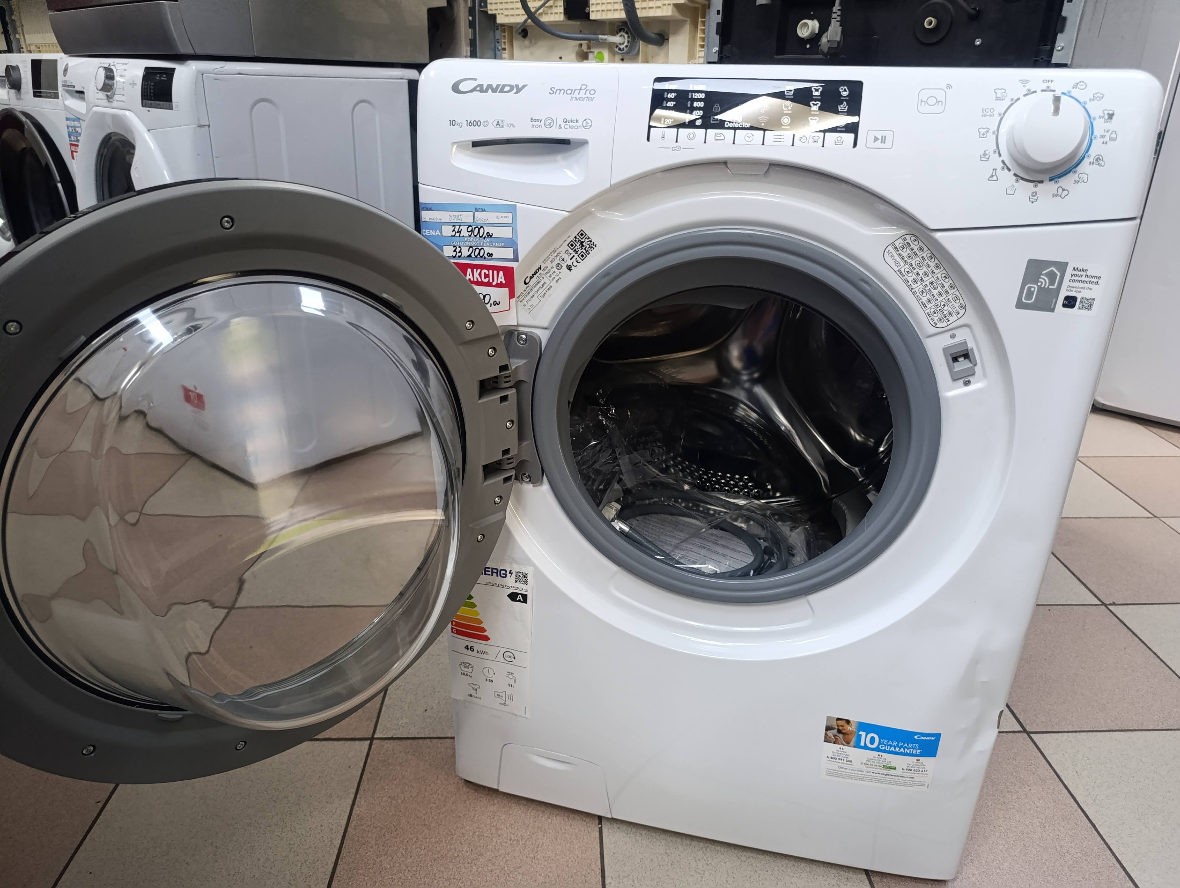 Veš mašina Candy CSO6106TWMB6/1-S , 10 kg.