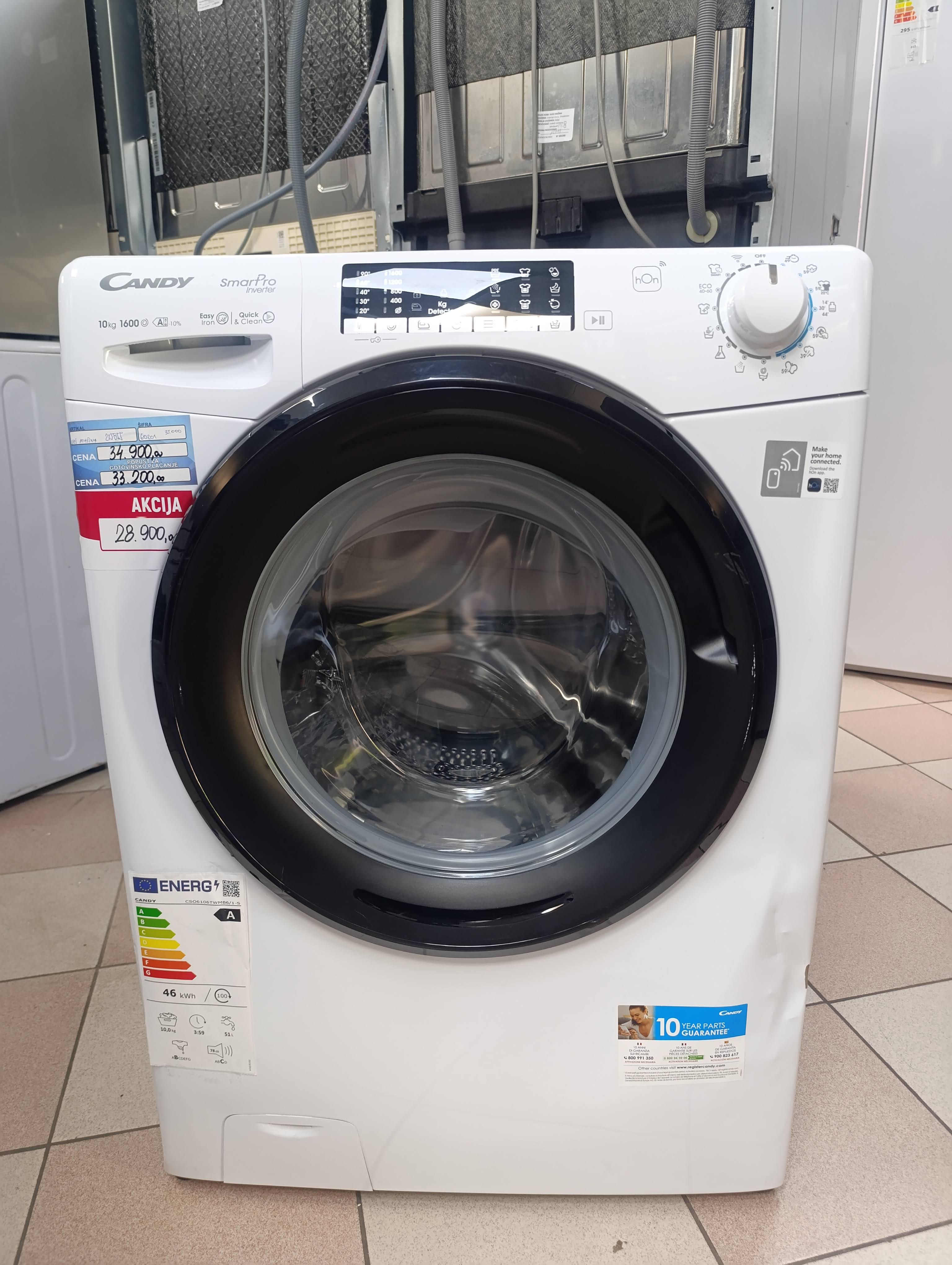 Veš mašina Candy CSO6106TWMB6/1-S , 10 kg.