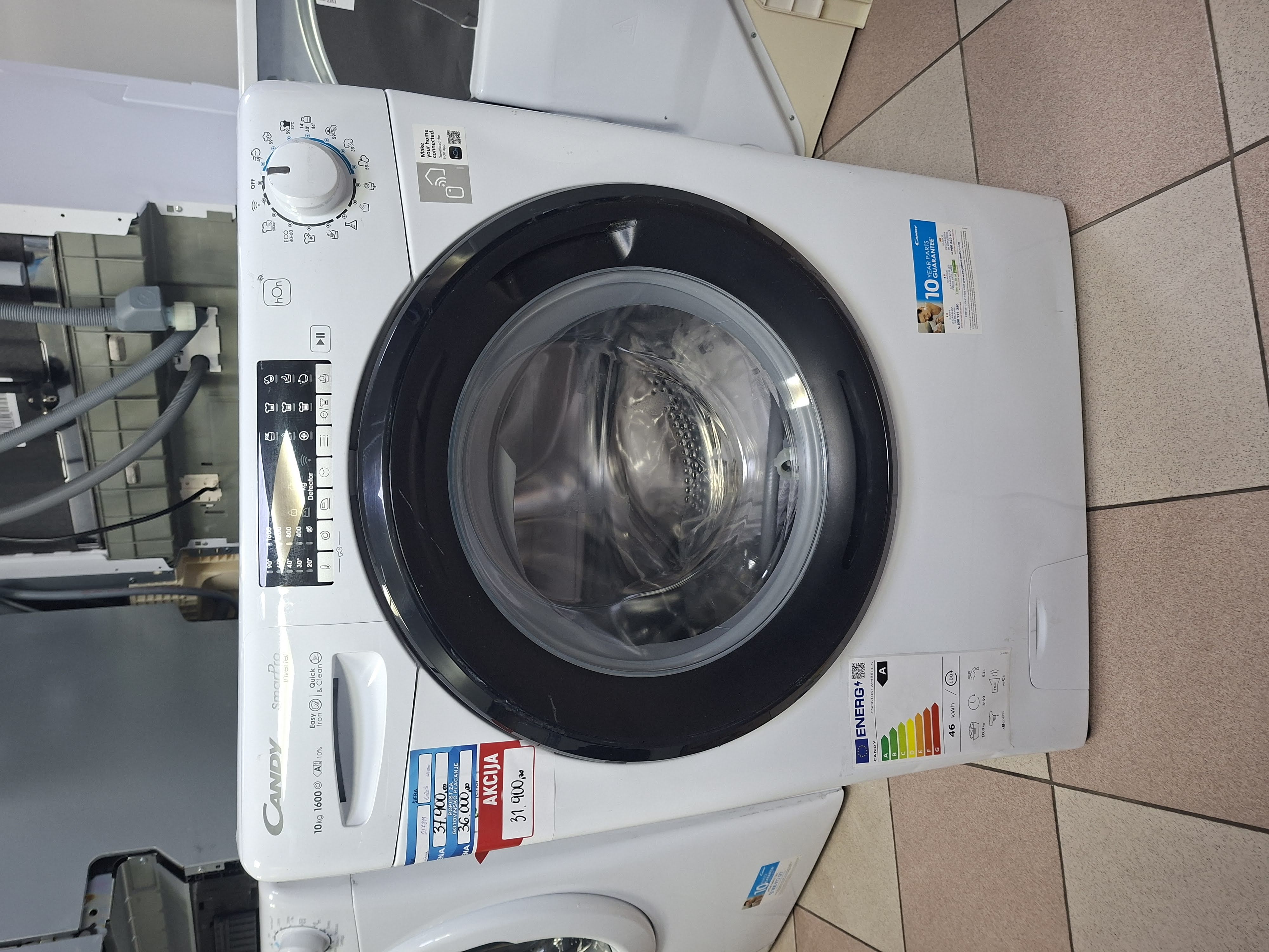 Veš mašina Candy CSO6106TWMB6/1-S , 10 kg.