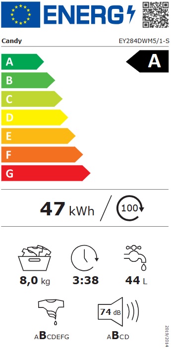 Veš mašina Candy EY284DWM5/1-S , 8 kg.