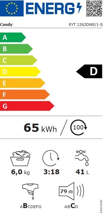 Veš mašina Candy EYT 1262DWE/1-S , 6 kg