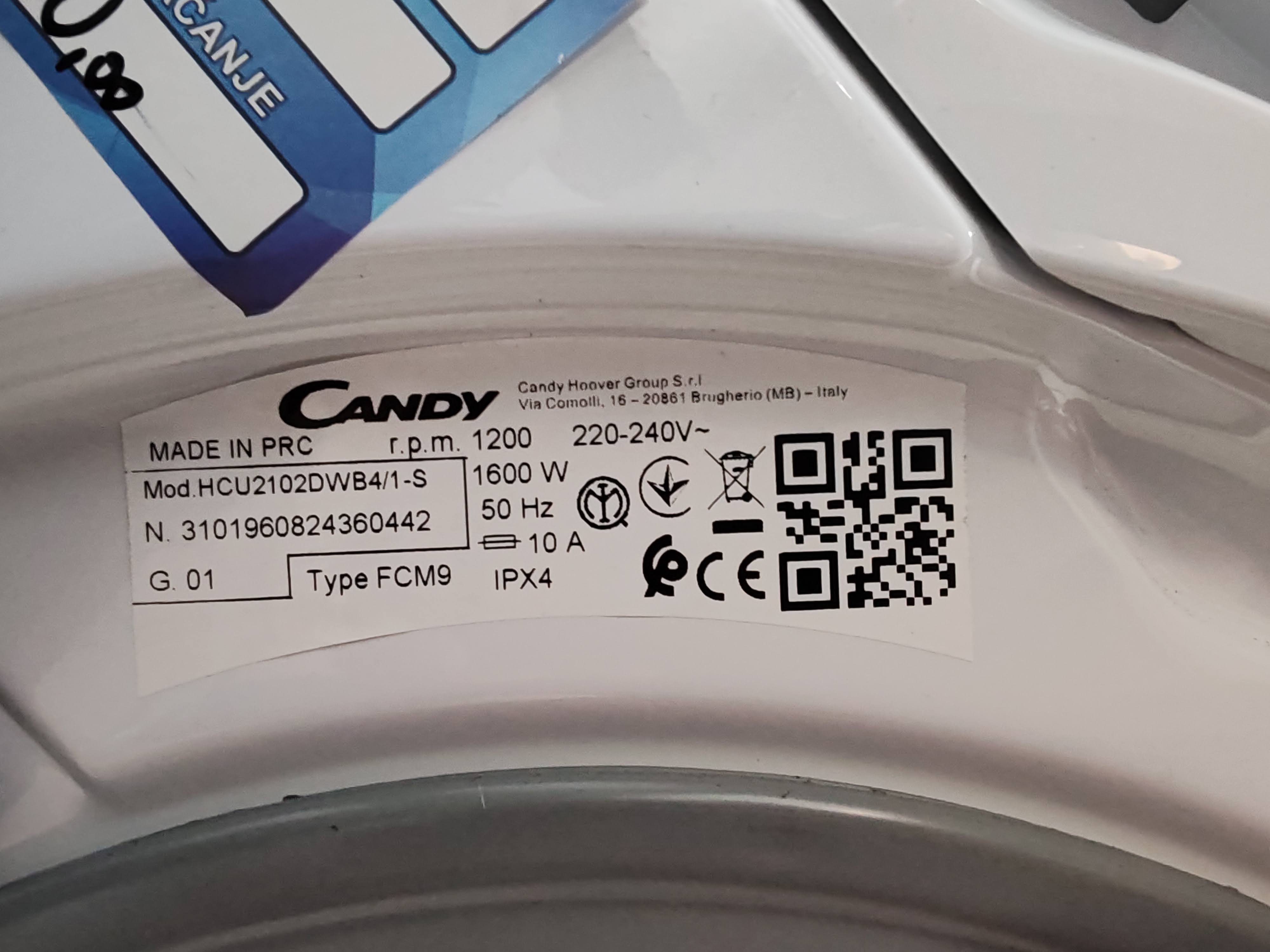 Veš mašina Candy HCU2102DWB4/1-S , 10 kg.