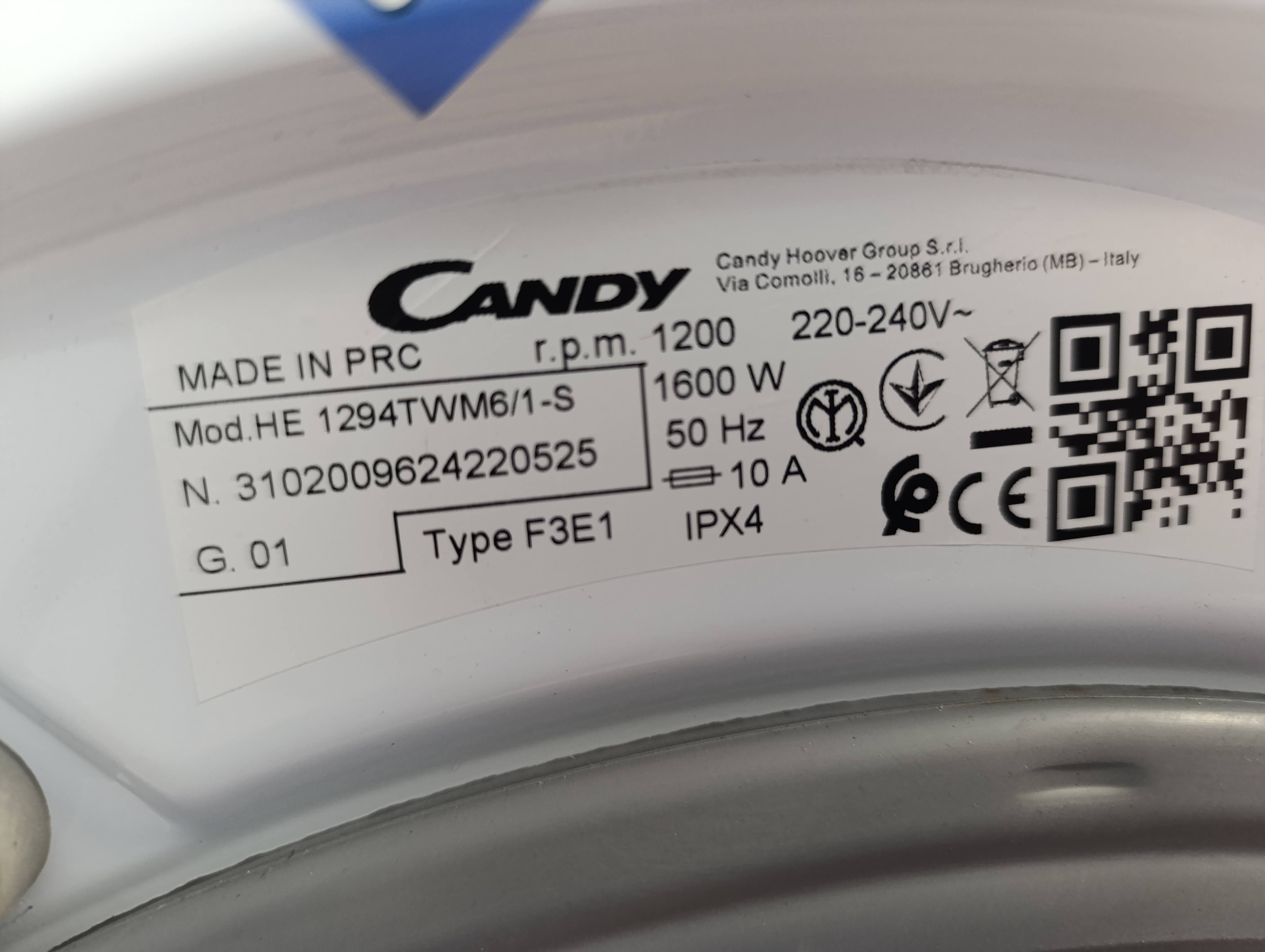 Veš mašina Candy HE 1294TWM6/1-S , 8 kg