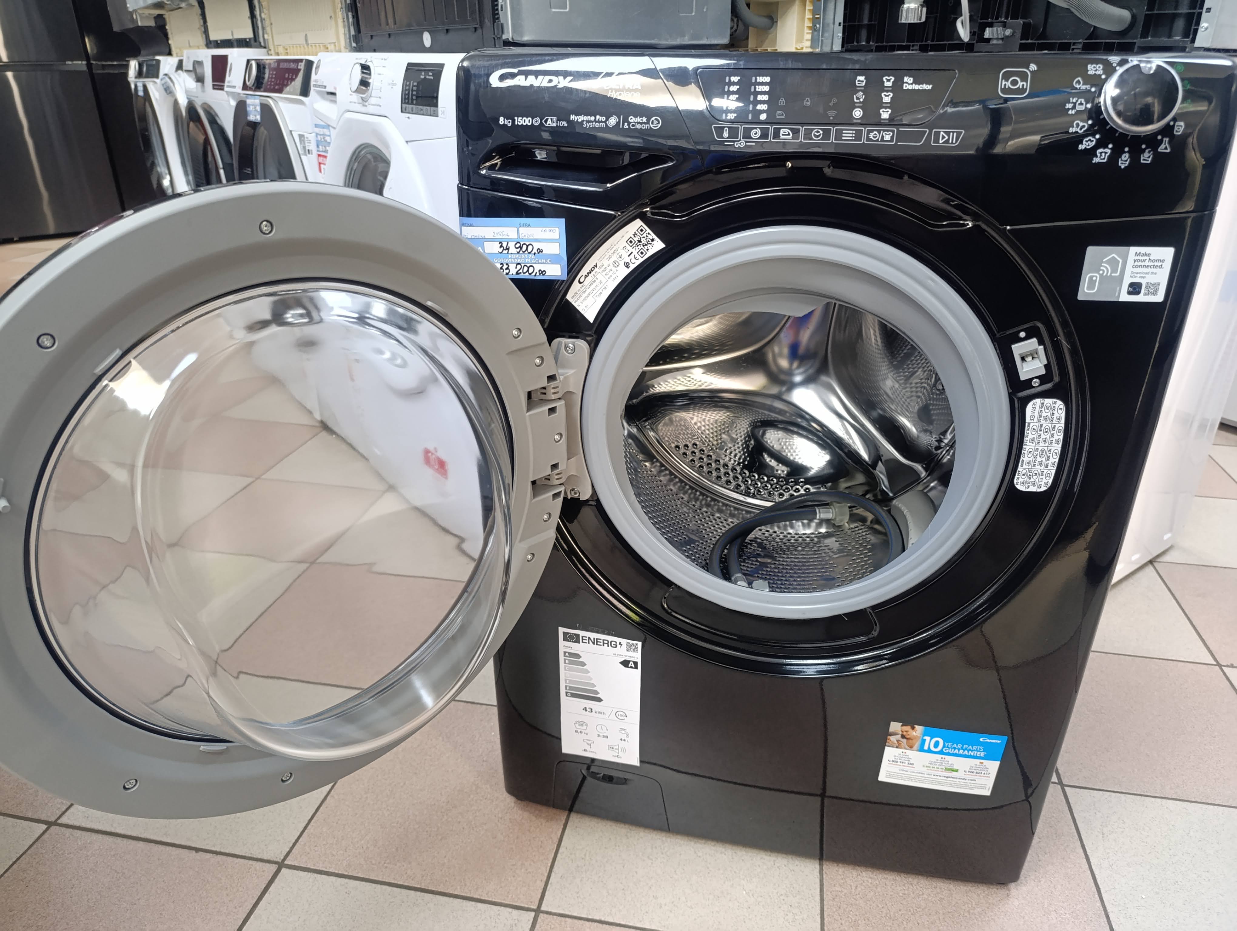 Veš mašina Candy HE1584TWMBB6-S , 8 kg.
