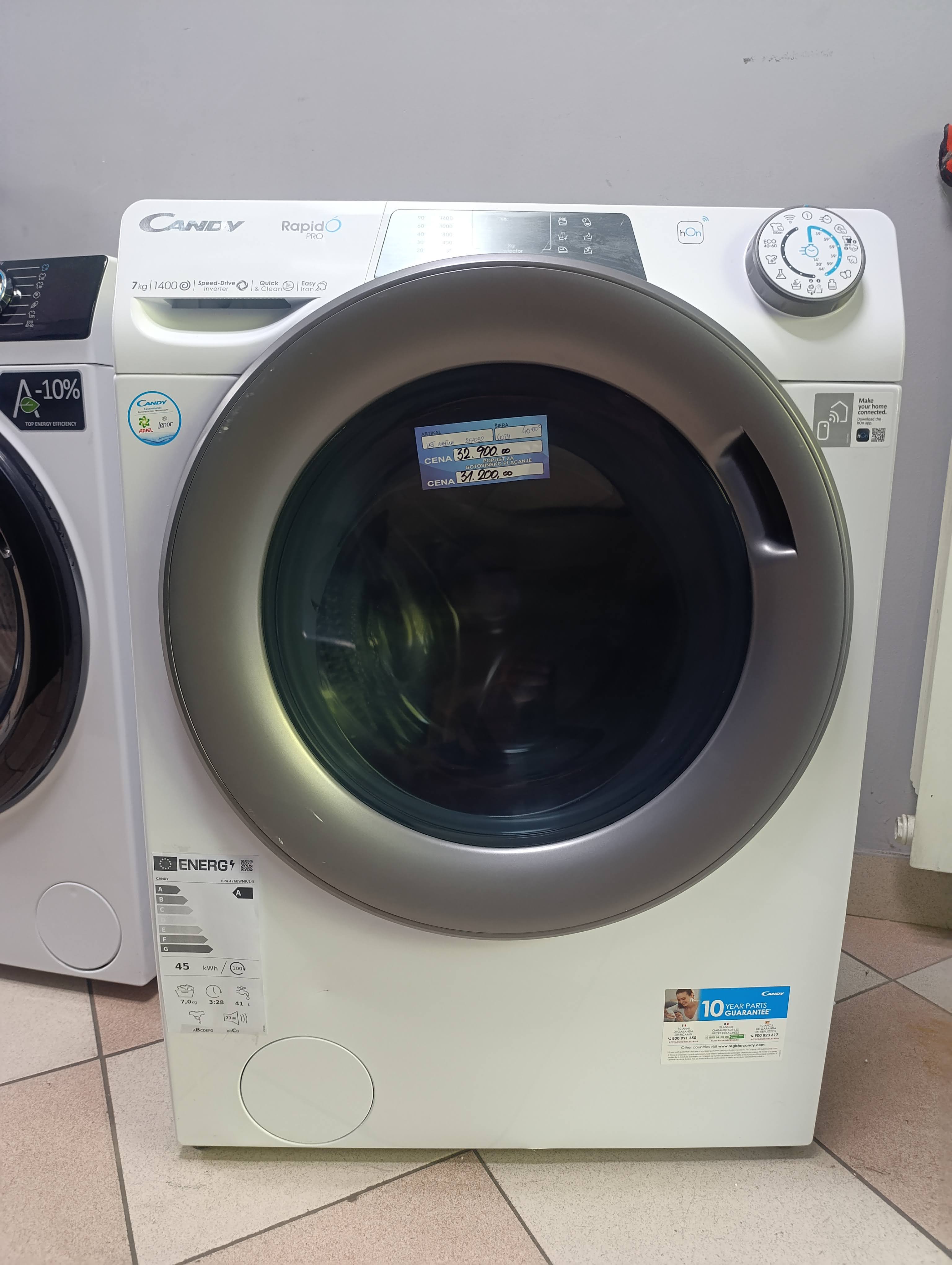 Veš mašina Candy Rapido Pro RP4 476BWMR/1-S , 7 kg, slim