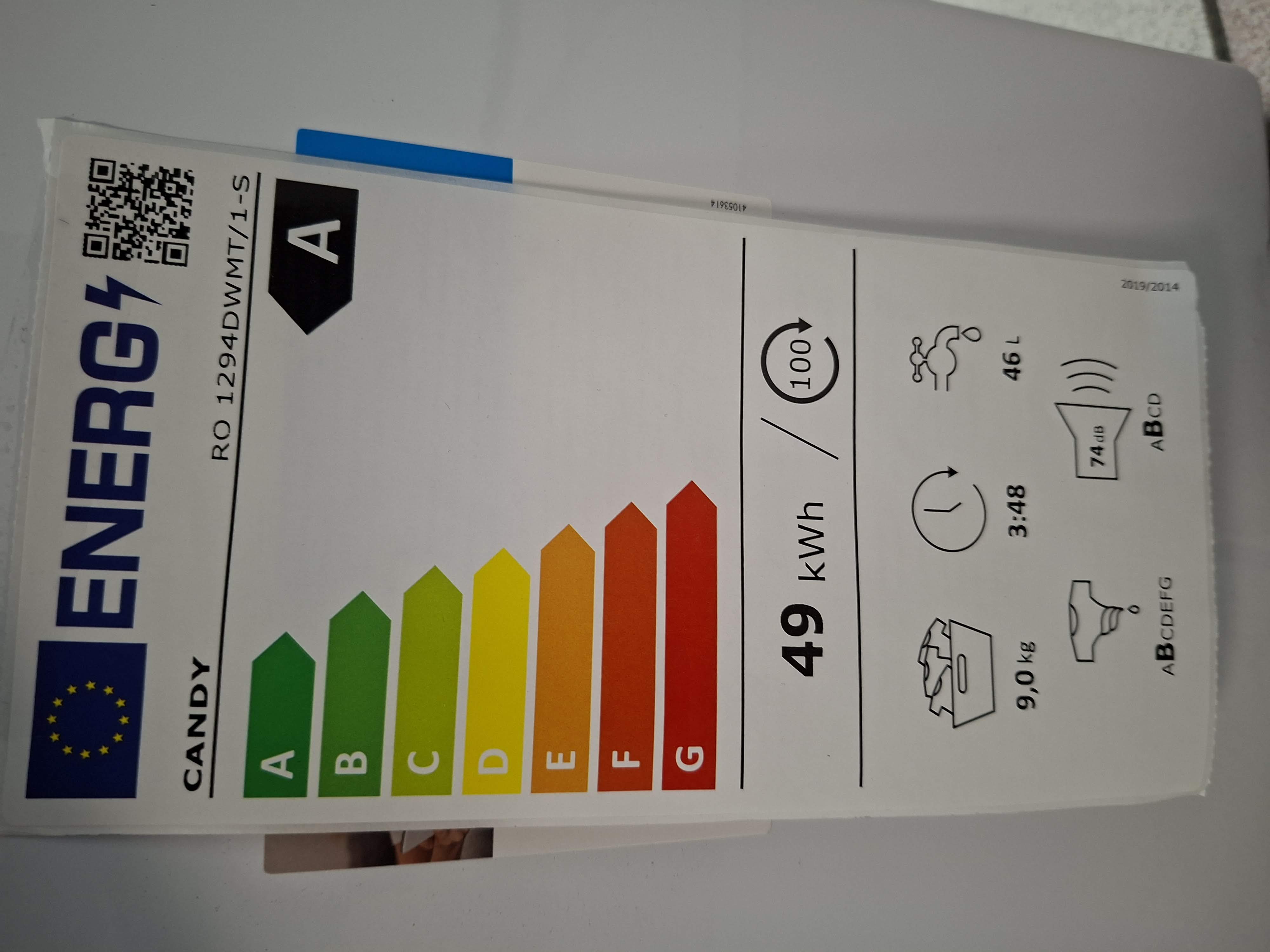 Veš mašina Candy RO 1294DWMT/1-S, 9 kg