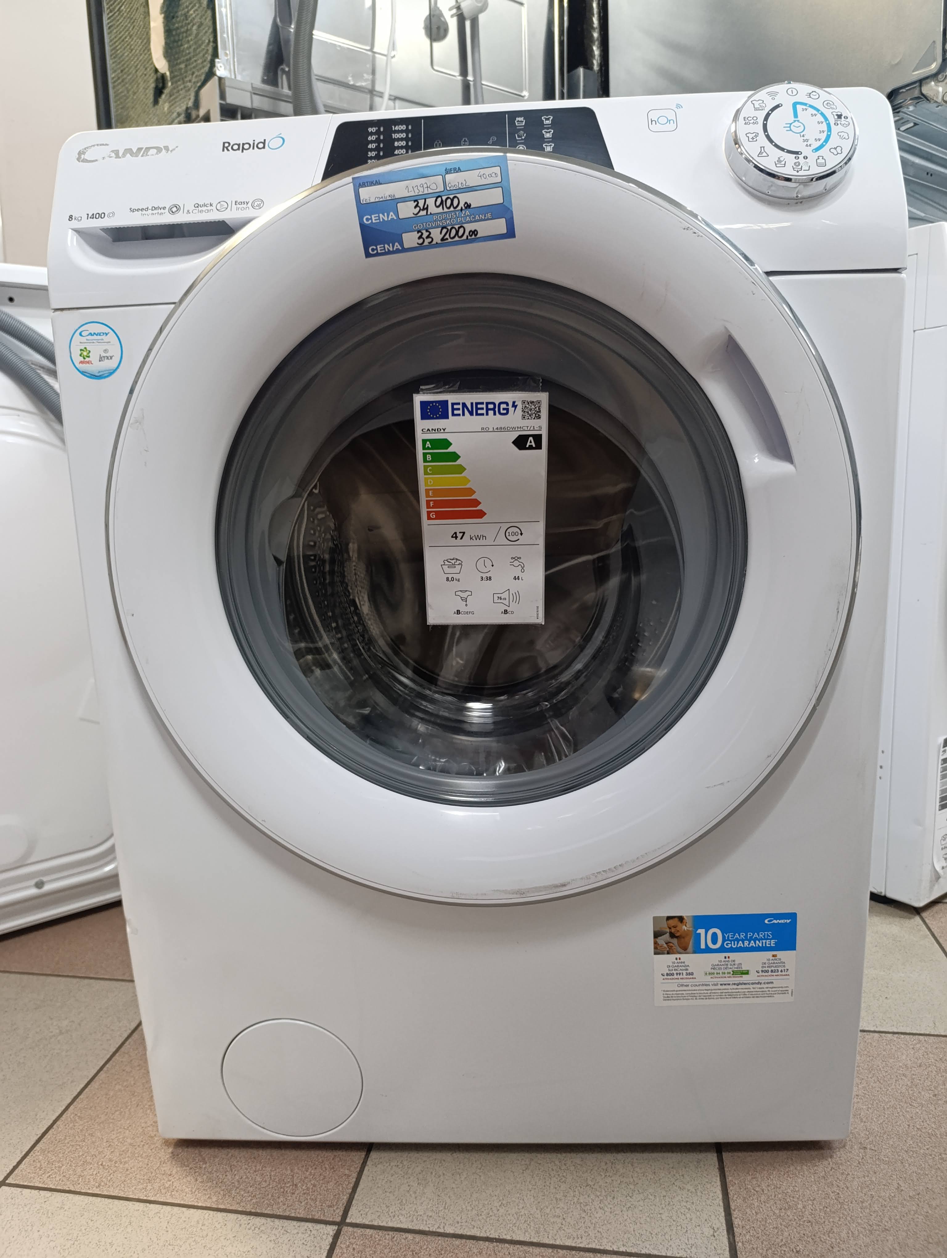 Veš mašina Candy RO 1486DWMCT/1-S, 8 kg