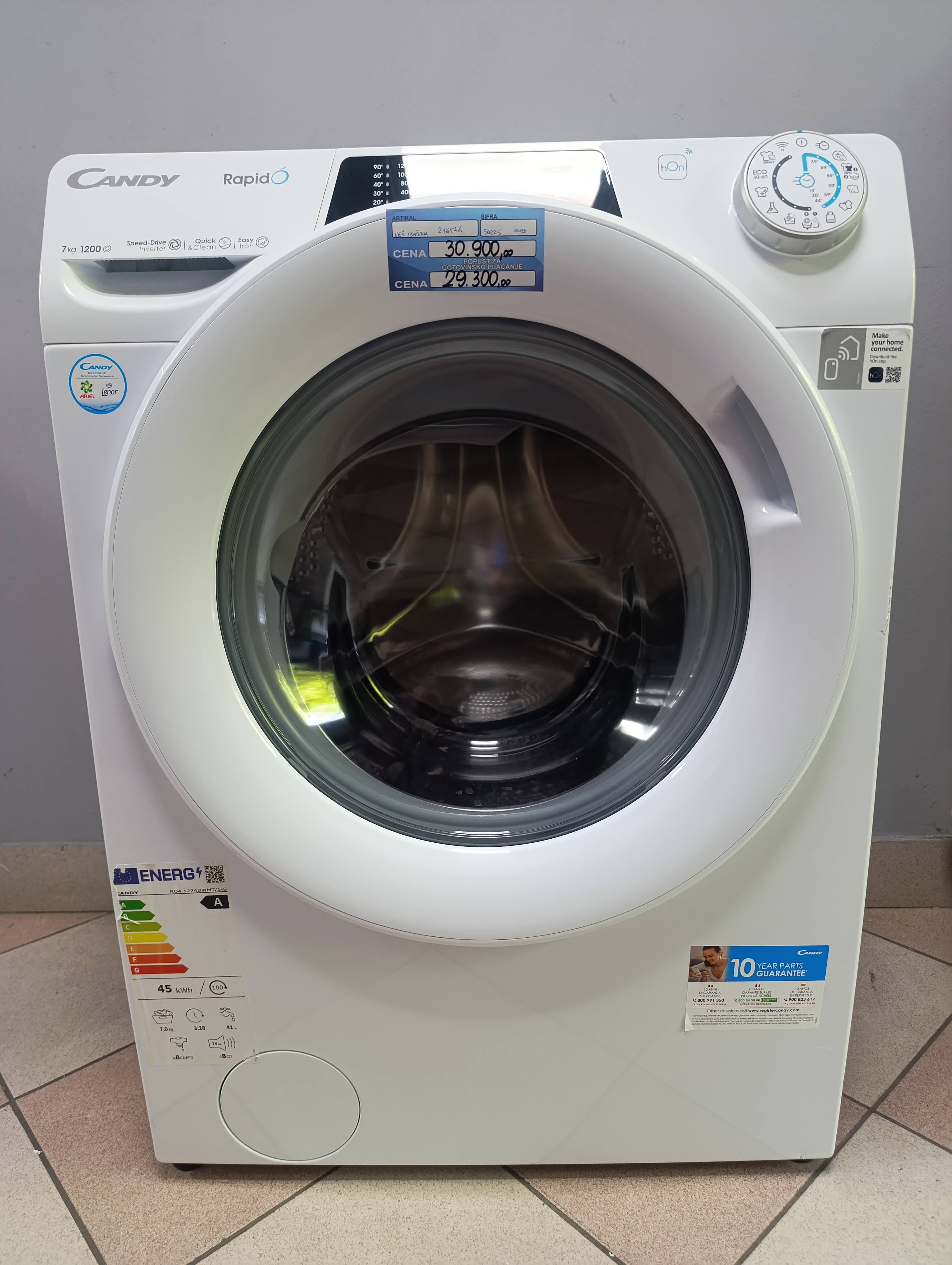 Veš mašina Candy RO4 1274DWMT/1-S , 7kg , slim
