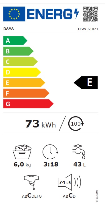 Veš mašina DAYA DSW-61021 , 6 kg, slim