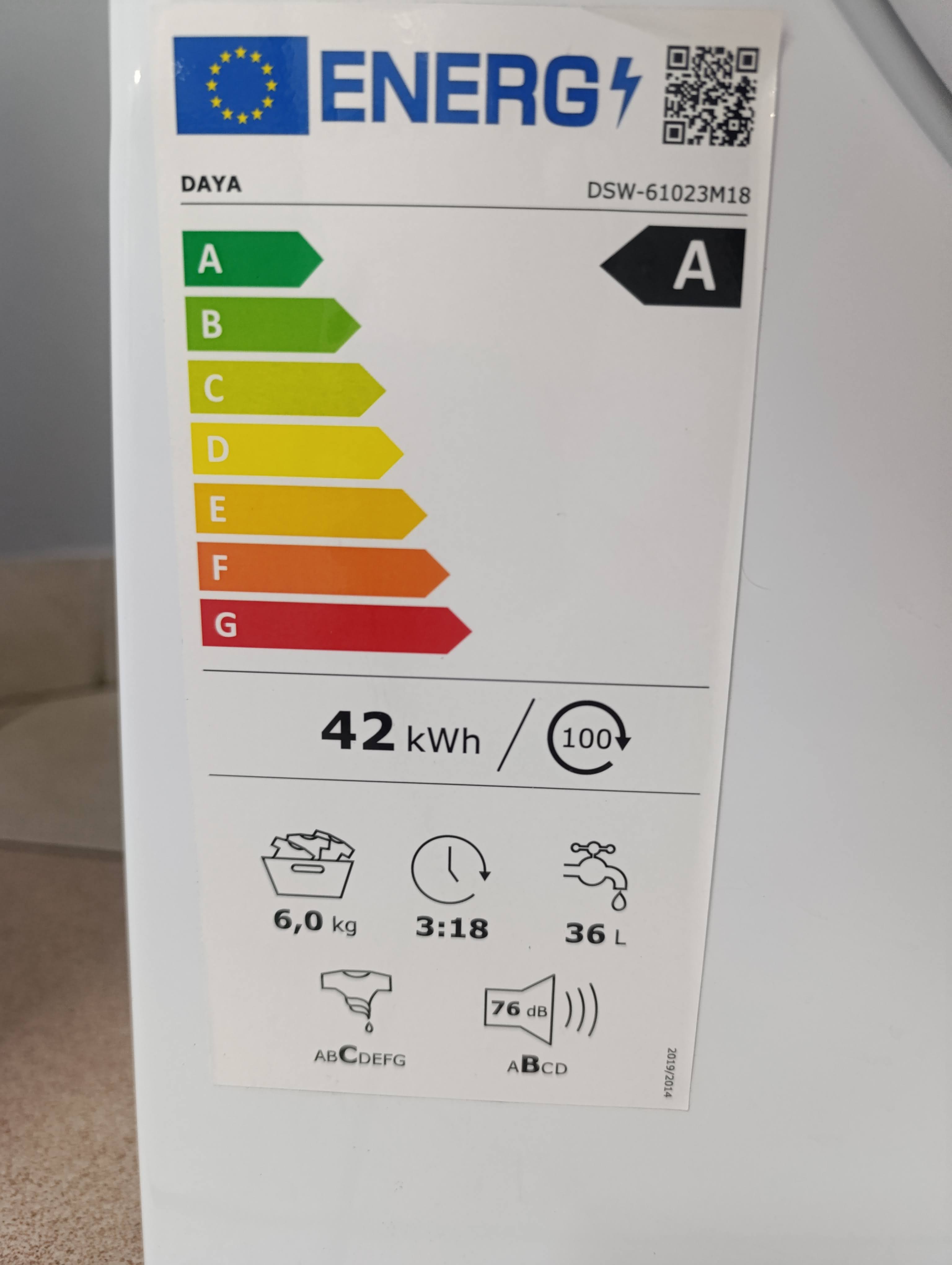 Veš mašina DAYA DSW-61023M18 (2), 6 kg, slim