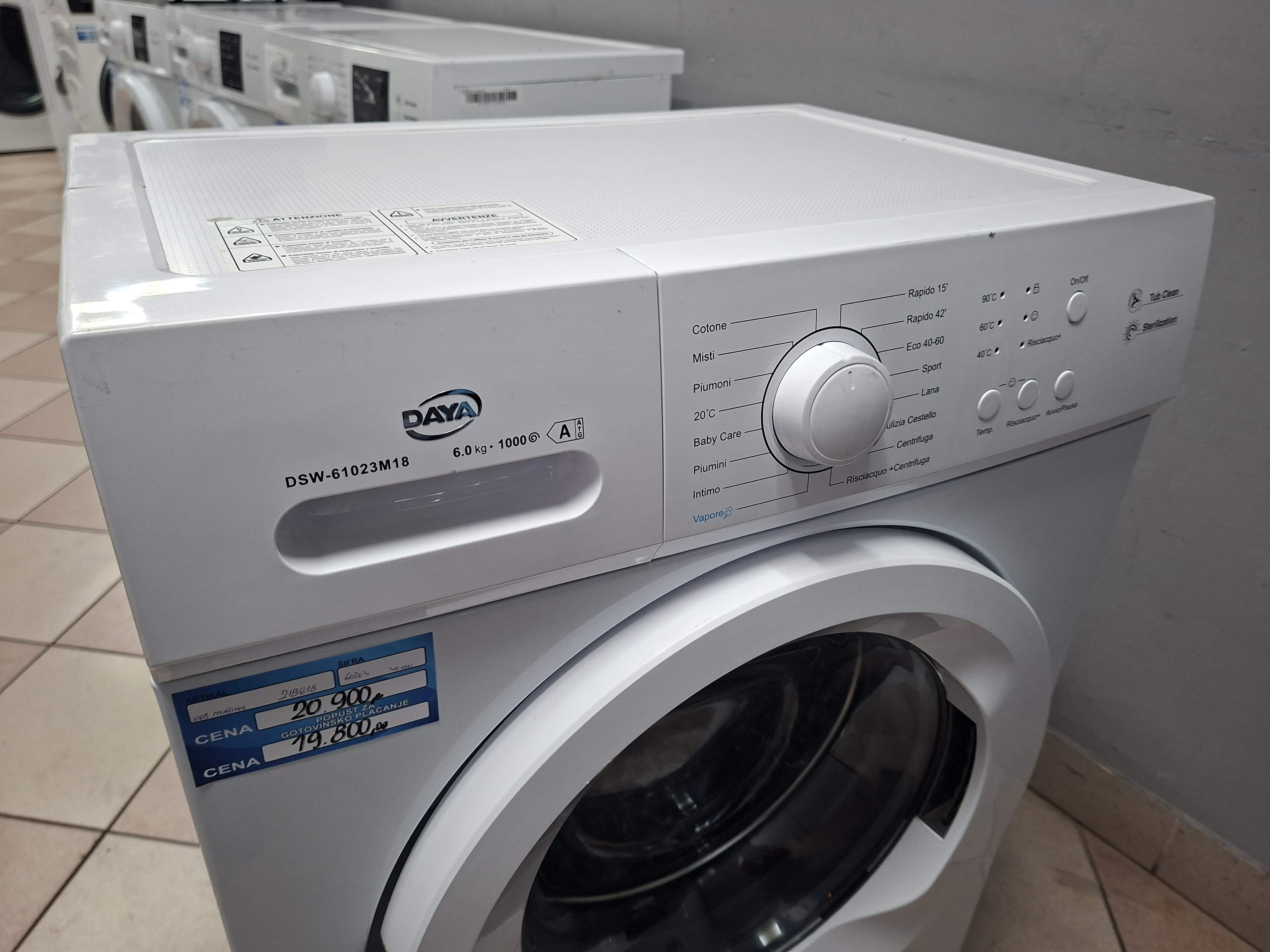 Veš mašina DAYA DSW-61023M18 , 6 kg, slim