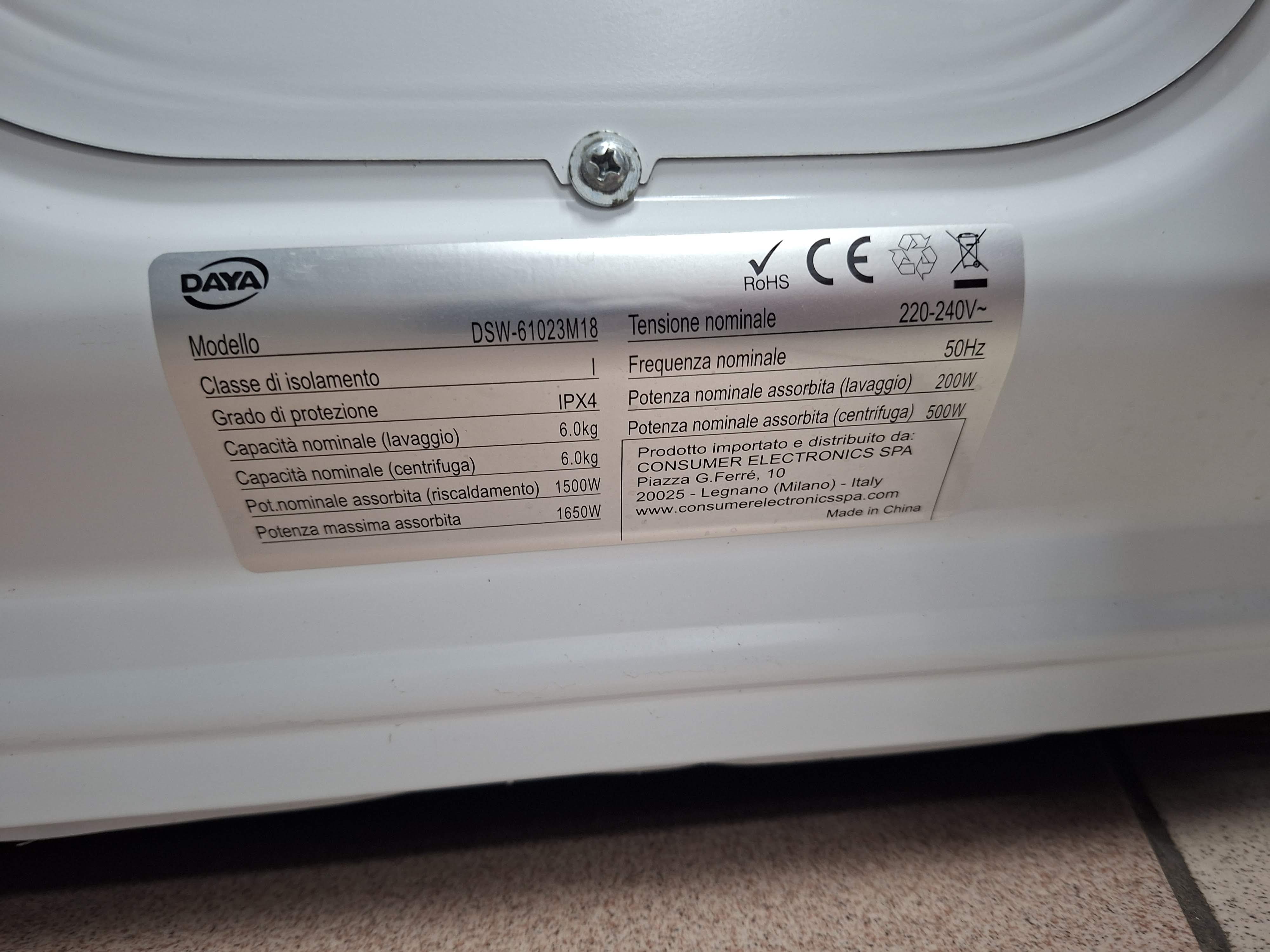 Veš mašina DAYA DSW-61023M18 , 6 kg, slim