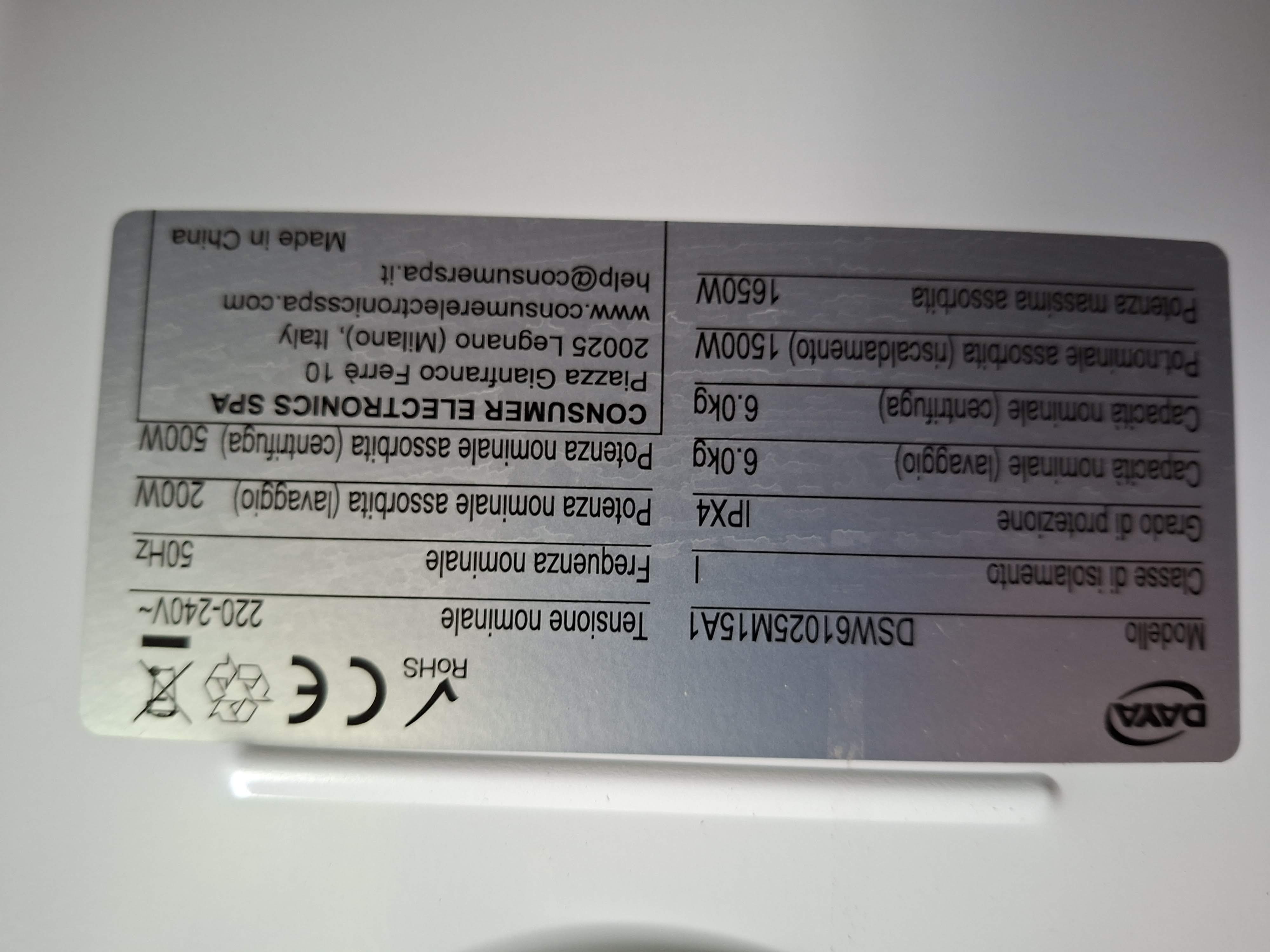 Veš mašina DAYA DSW61025M15A1 , 6 kg, slim