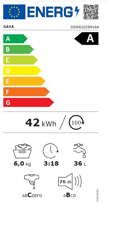 Veš mašina Daya DSW61025M18A , 6 kg, slim