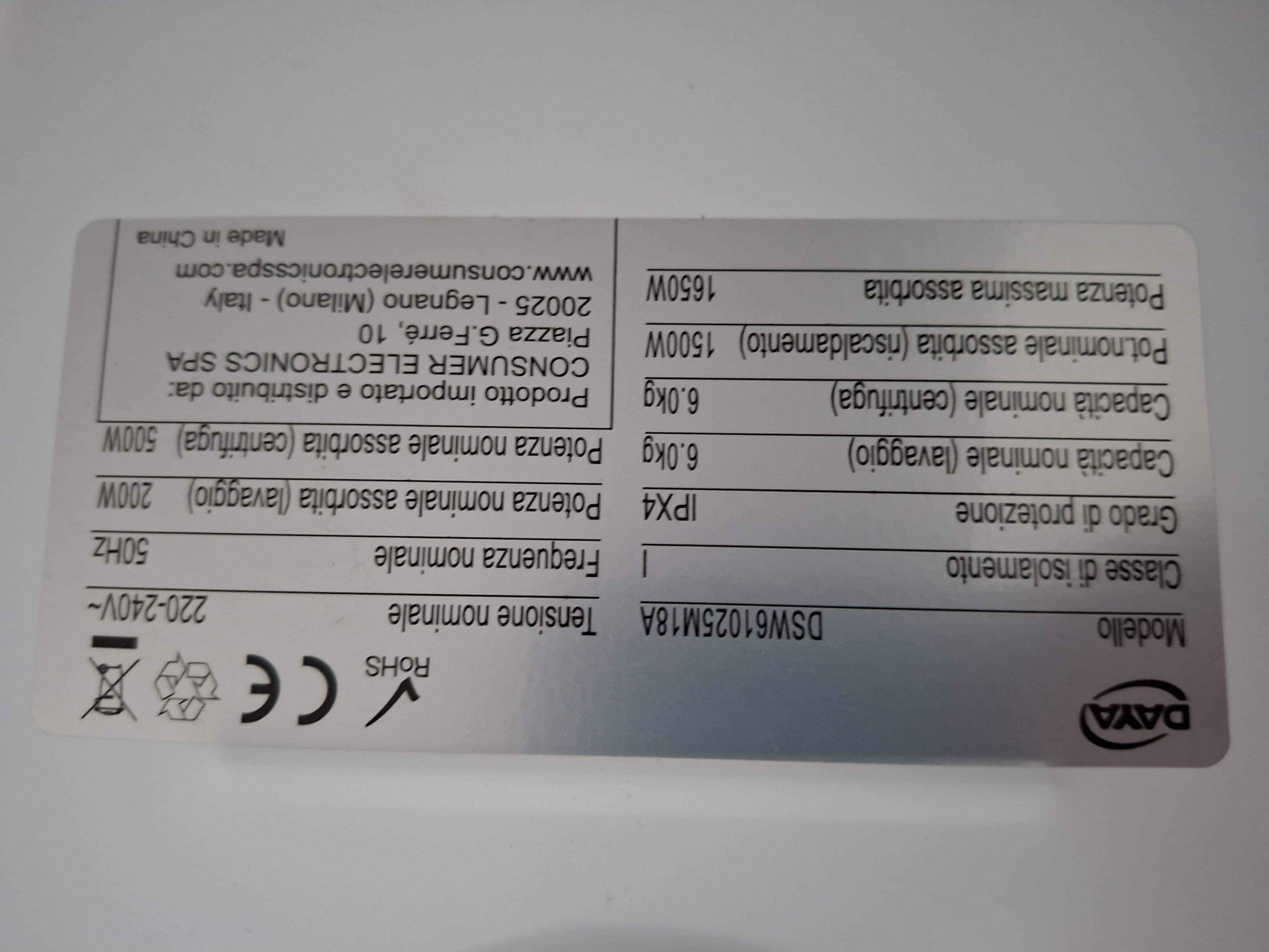 Veš mašina Daya DSW61025M18A , 6 kg, slim