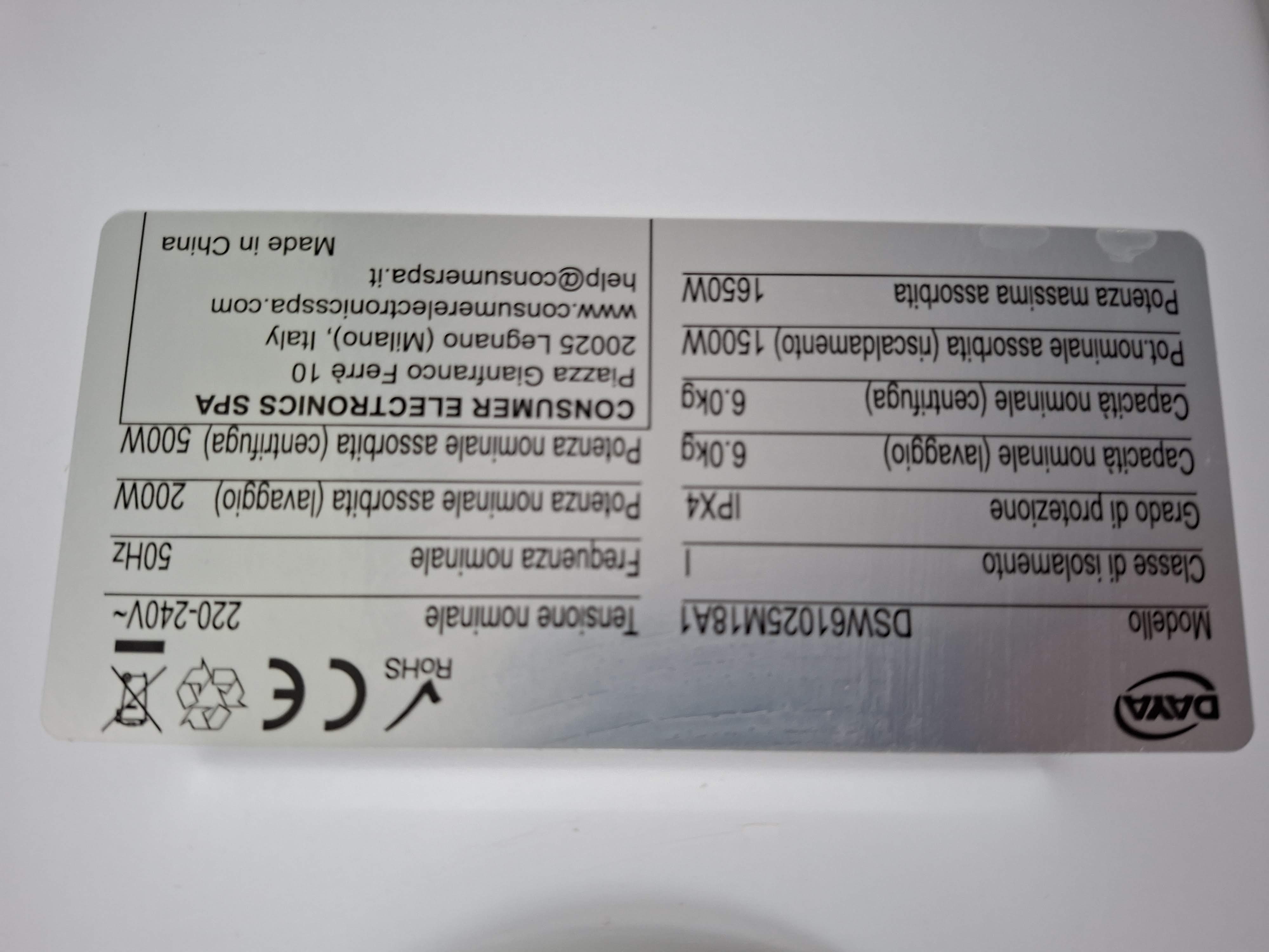 Veš mašina Daya DSW61025M18A1, 6 kg, slim