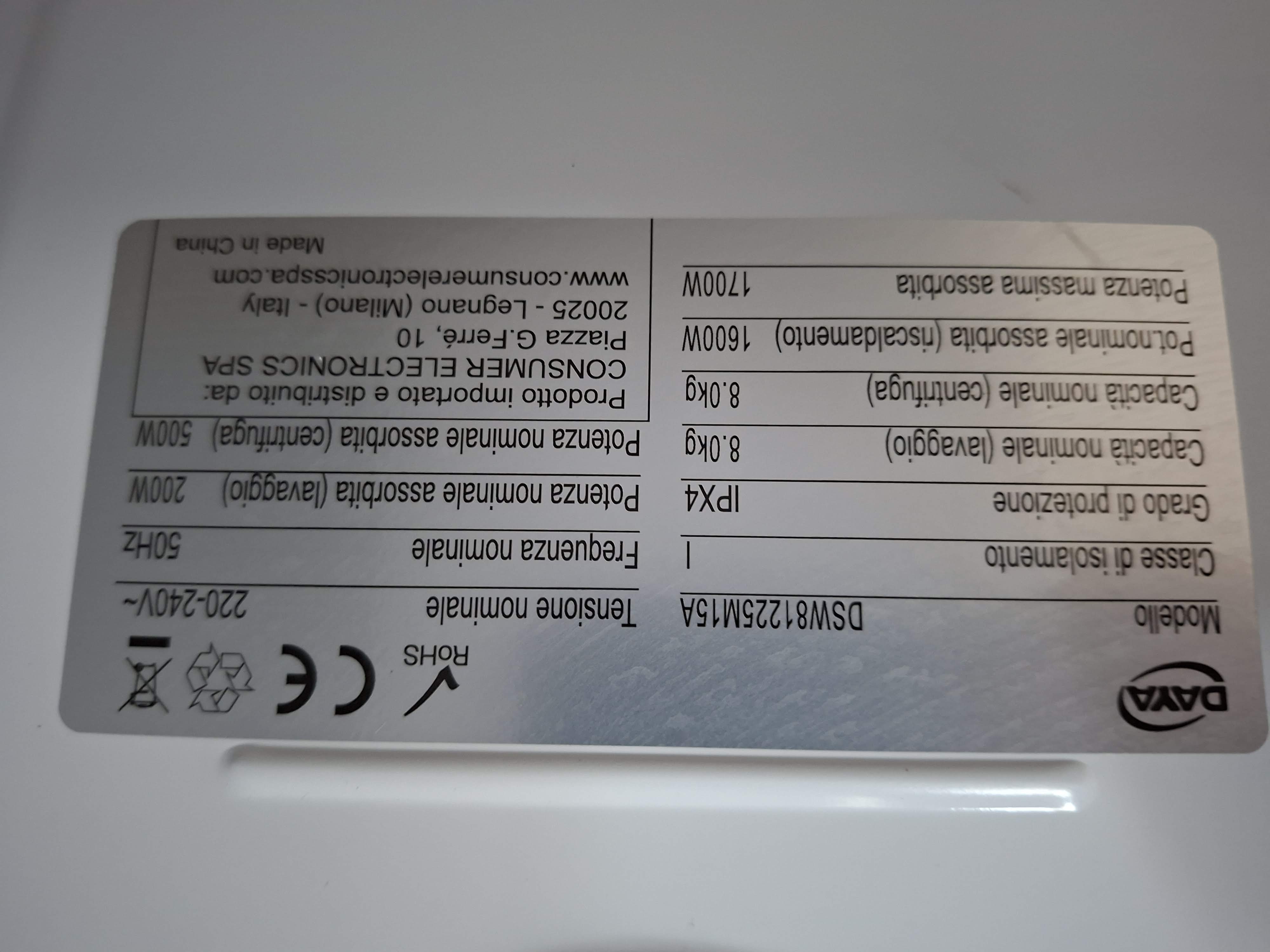 Veš mašina DAYA DSW81225M15A, 8 kg