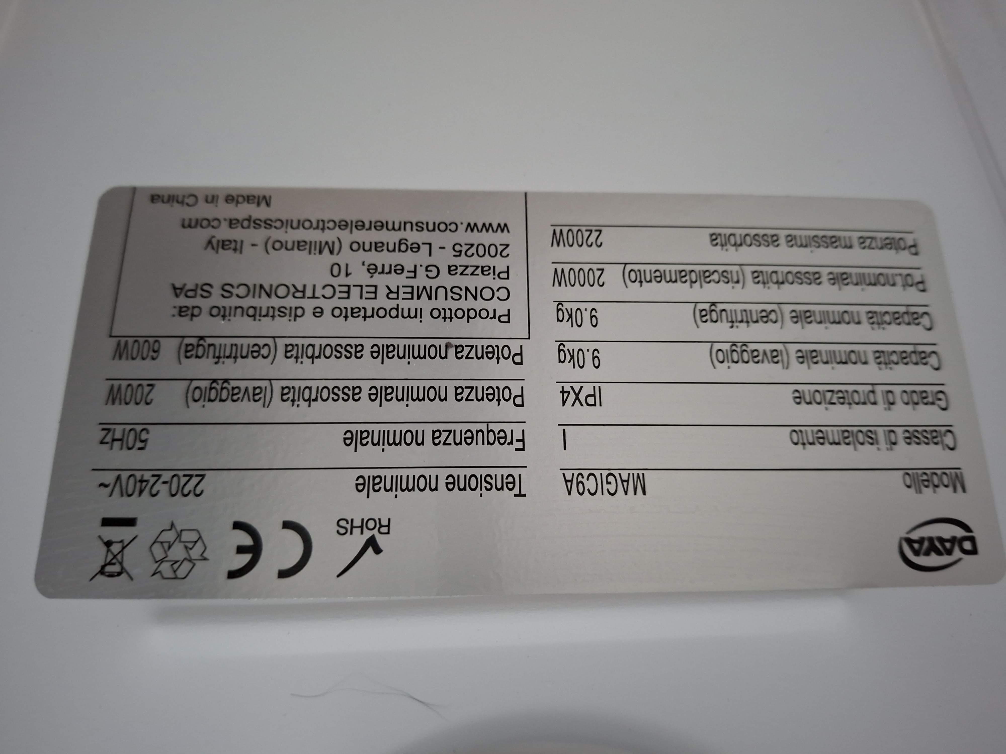 Veš mašina Daya MAGIC9A , 9 kg