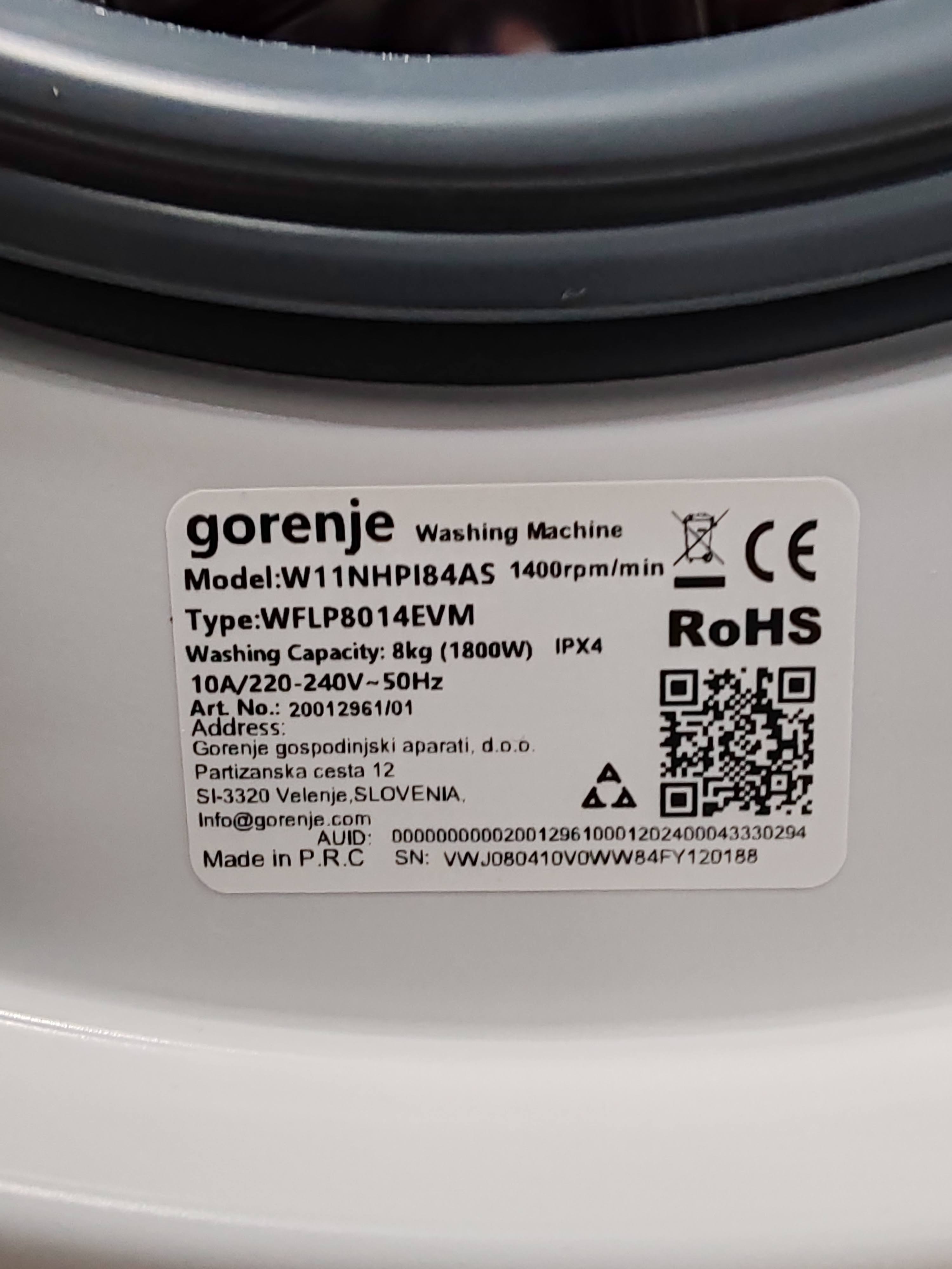 Veš mašina Gorenje W11NHPI84AS , 8 kg