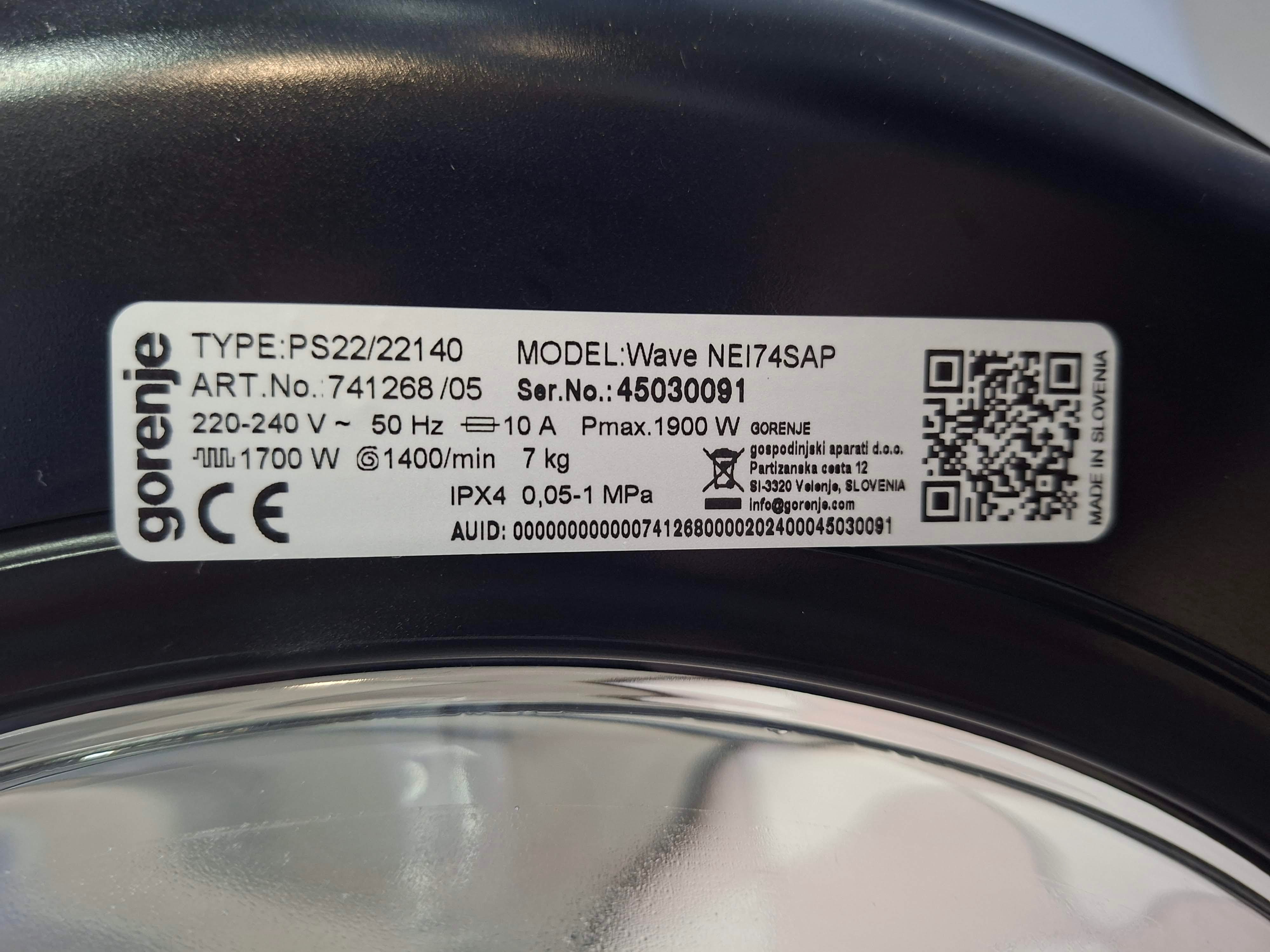 Veš mašina Gorenje Wave NEI74SAP, 7 kg, slim