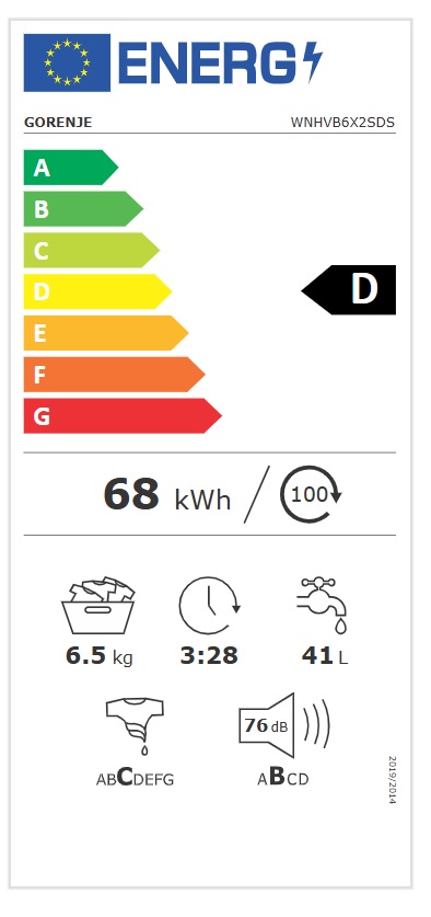Veš mašina Gorenje WNHVB6X2SDS , 6.5 kg