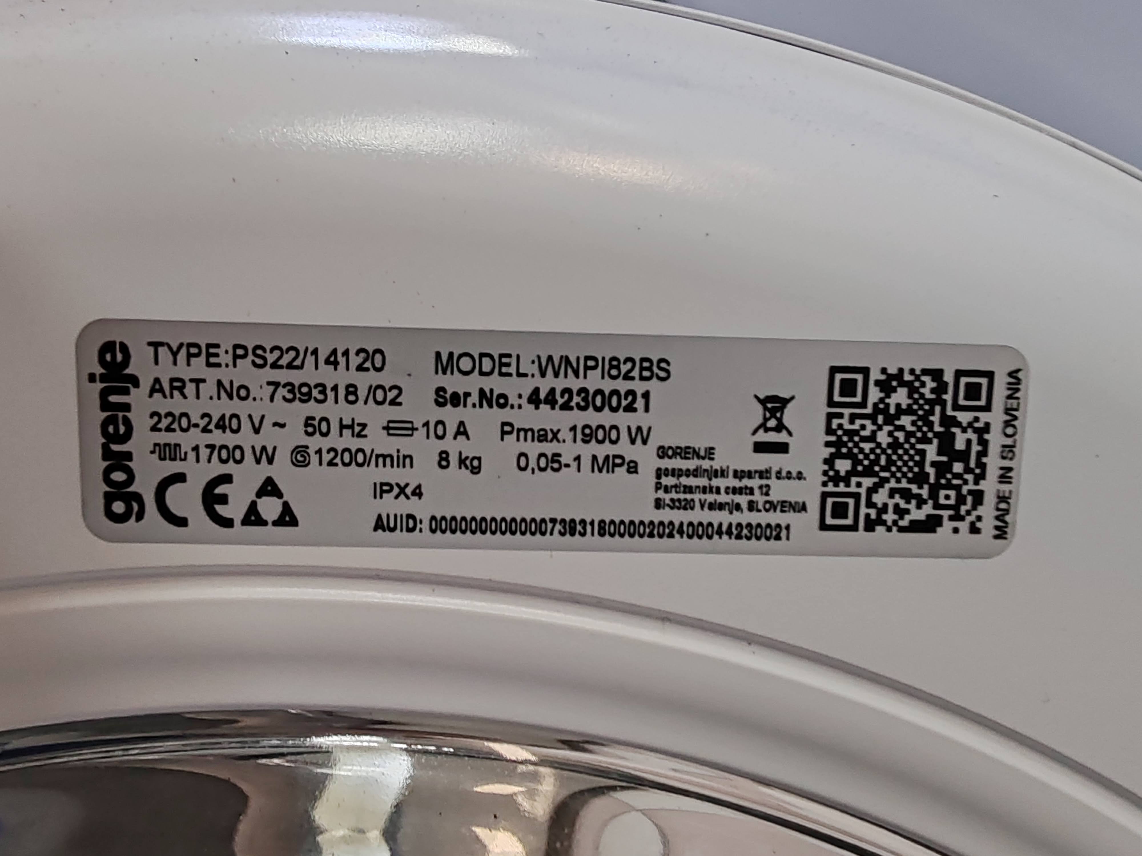 Veš mašina Gorenje WNPI82BS , 8 kg.