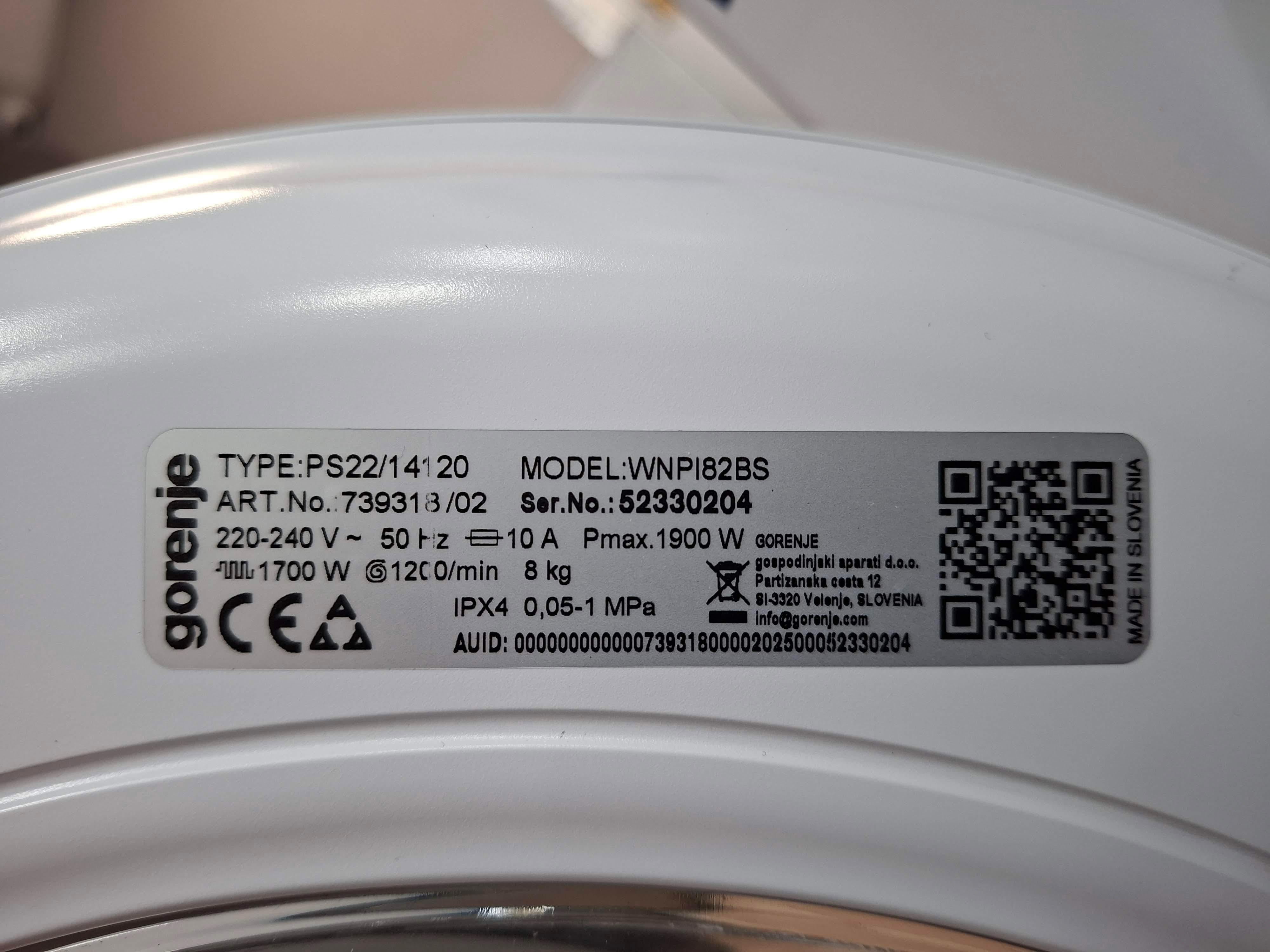 Veš mašina Gorenje WNPI82BS , 8 kg.