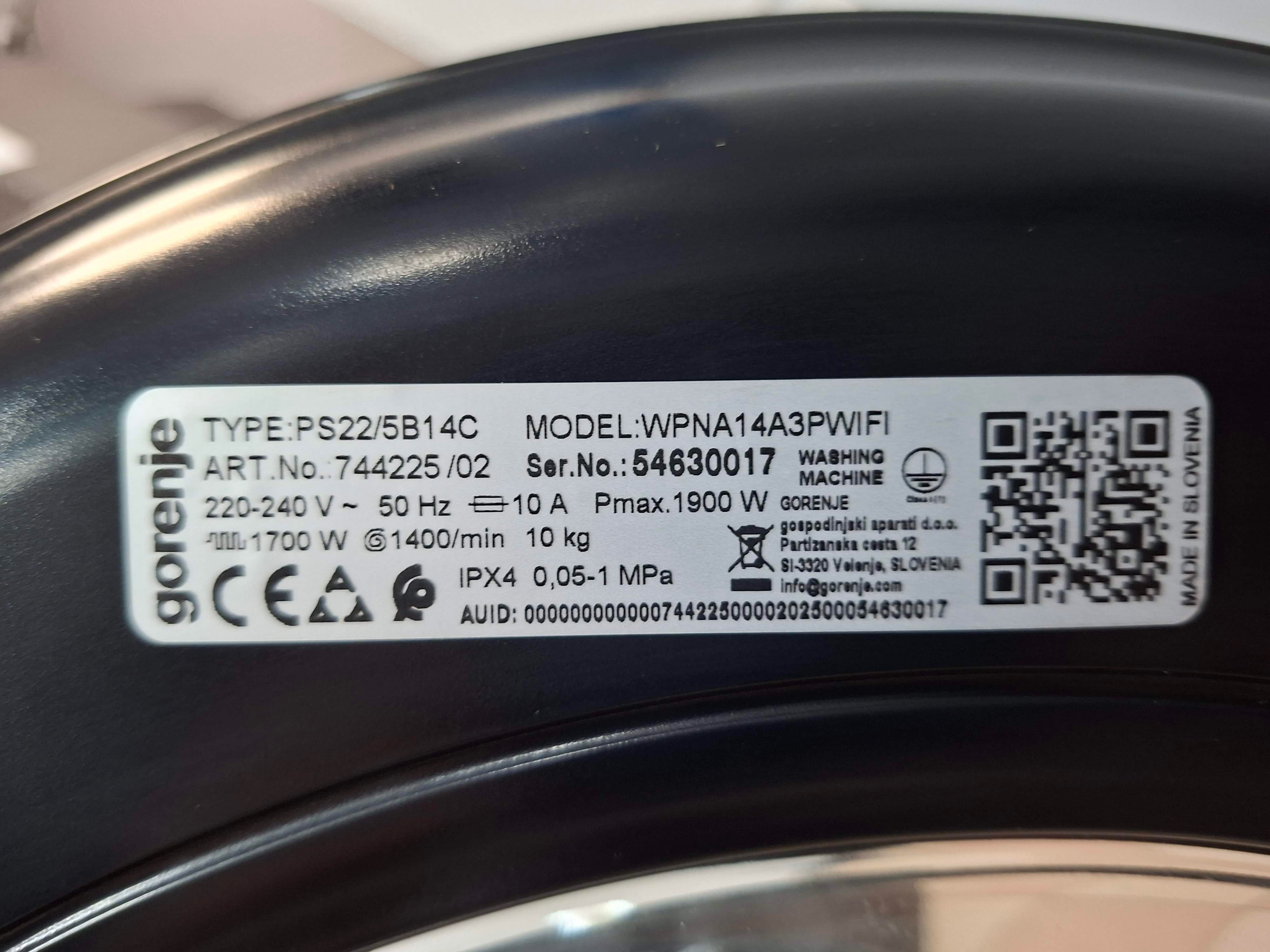 Veš mašina Gorenje WPNA14A3PWIFI , 10 kg.