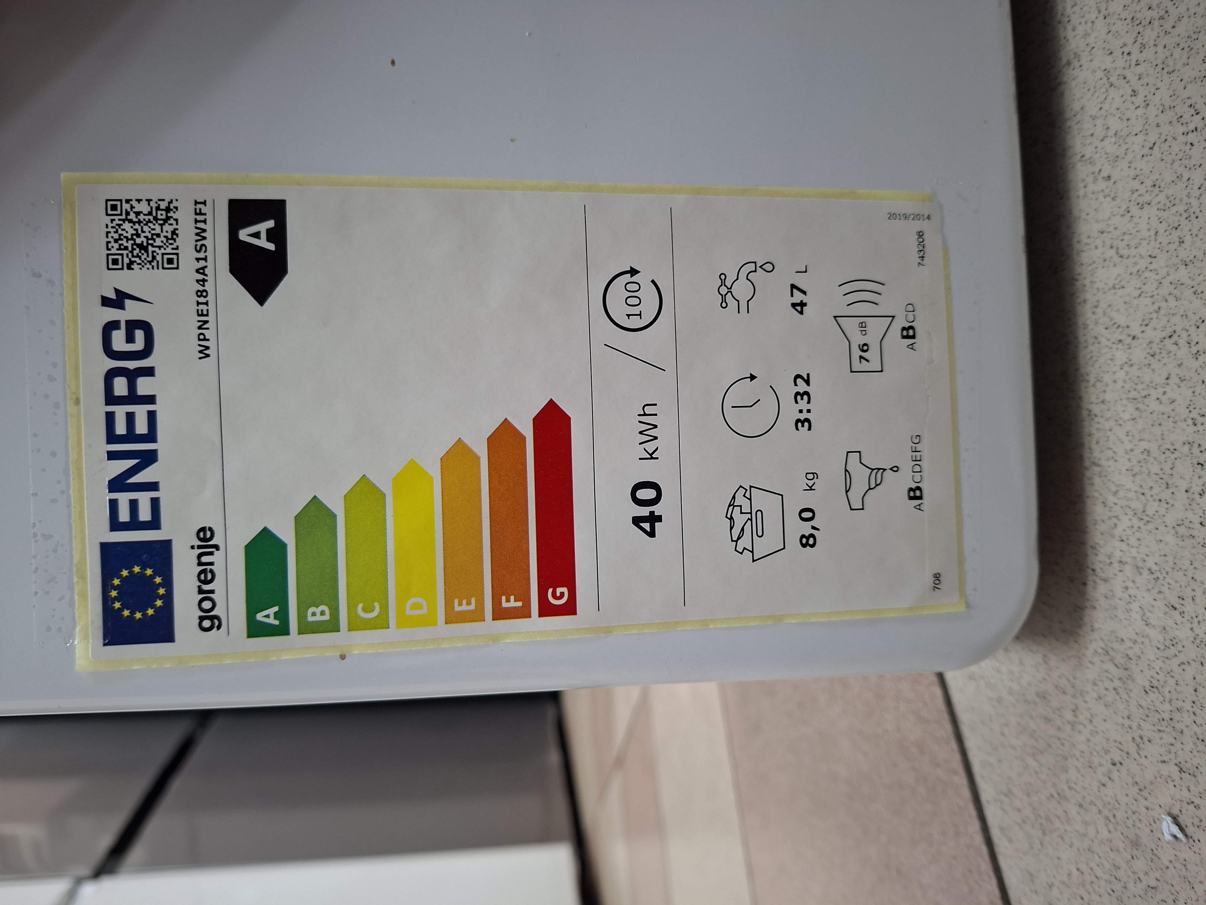 Veš mašina Gorenje WPNEI84A1SWIFI , 8 kg.