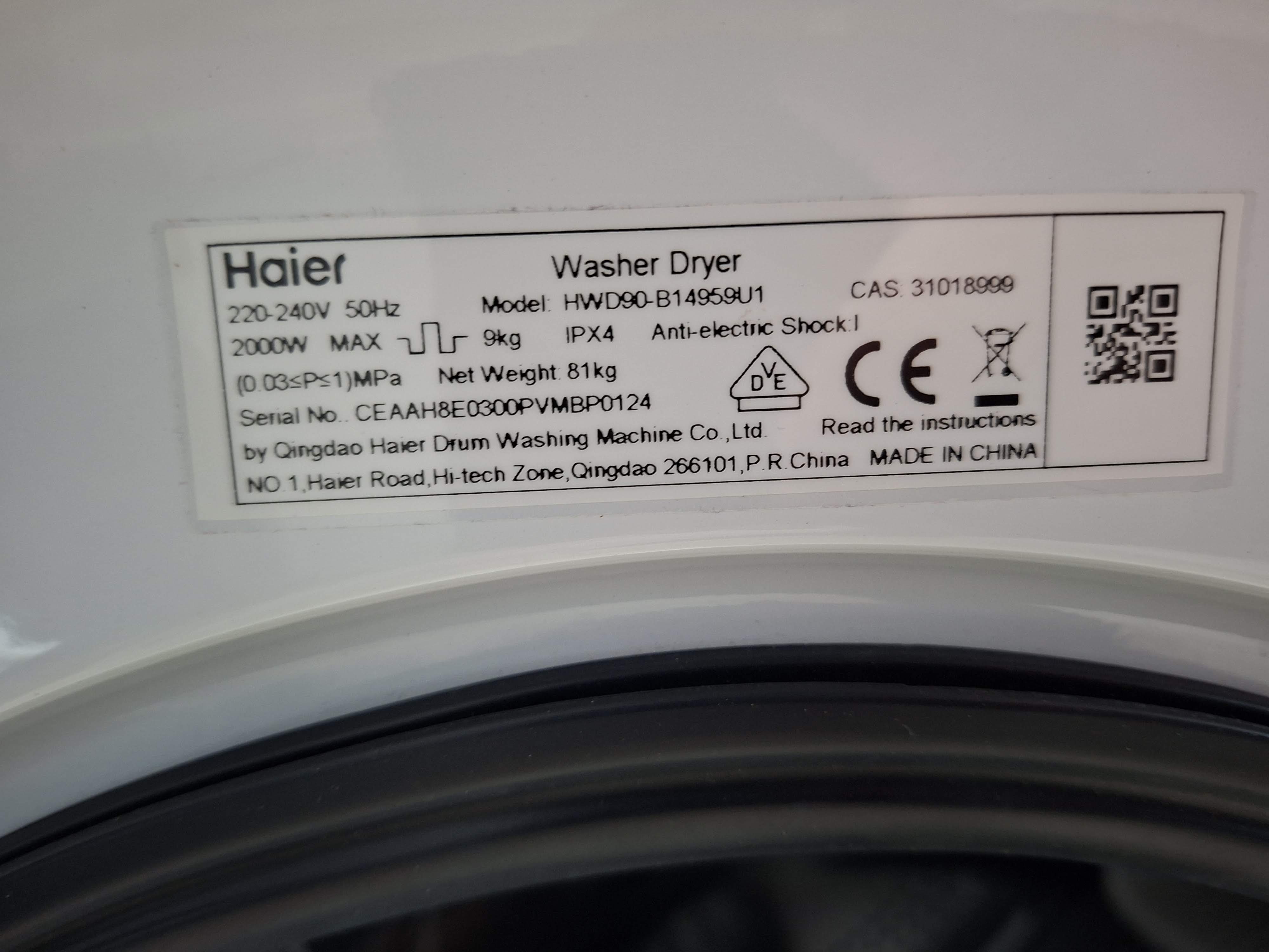 Veš mašina Haier HWD90-B14959U1 (2) , 9 kg.